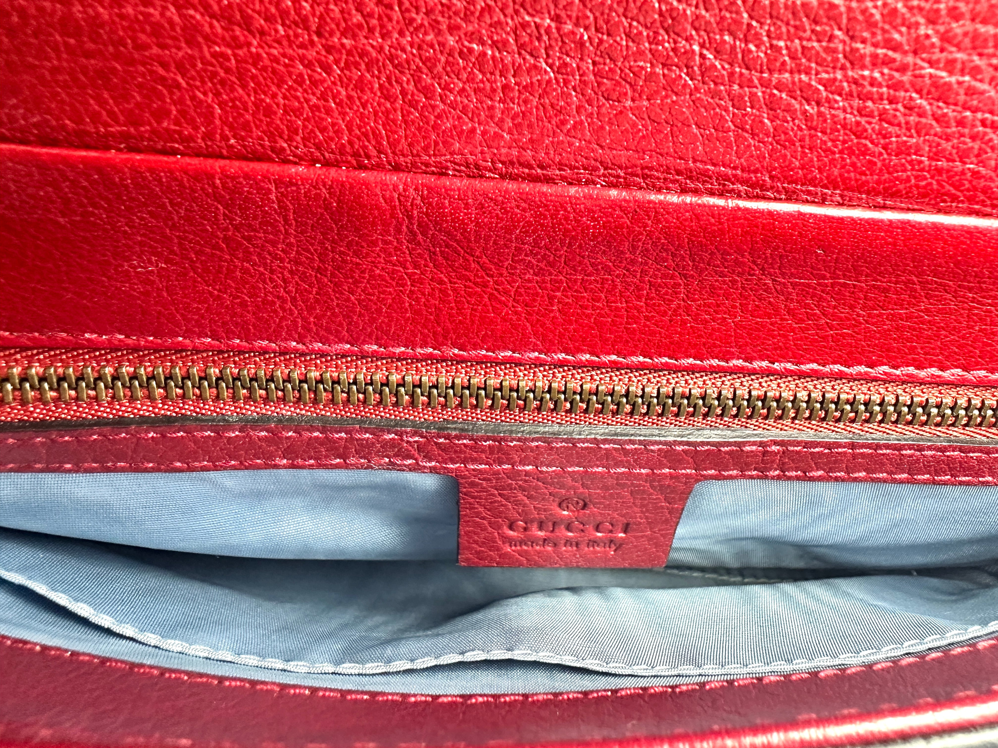 Gucci Thiara Envelope Shoulder Bag With Tiger Head Charm GG628
