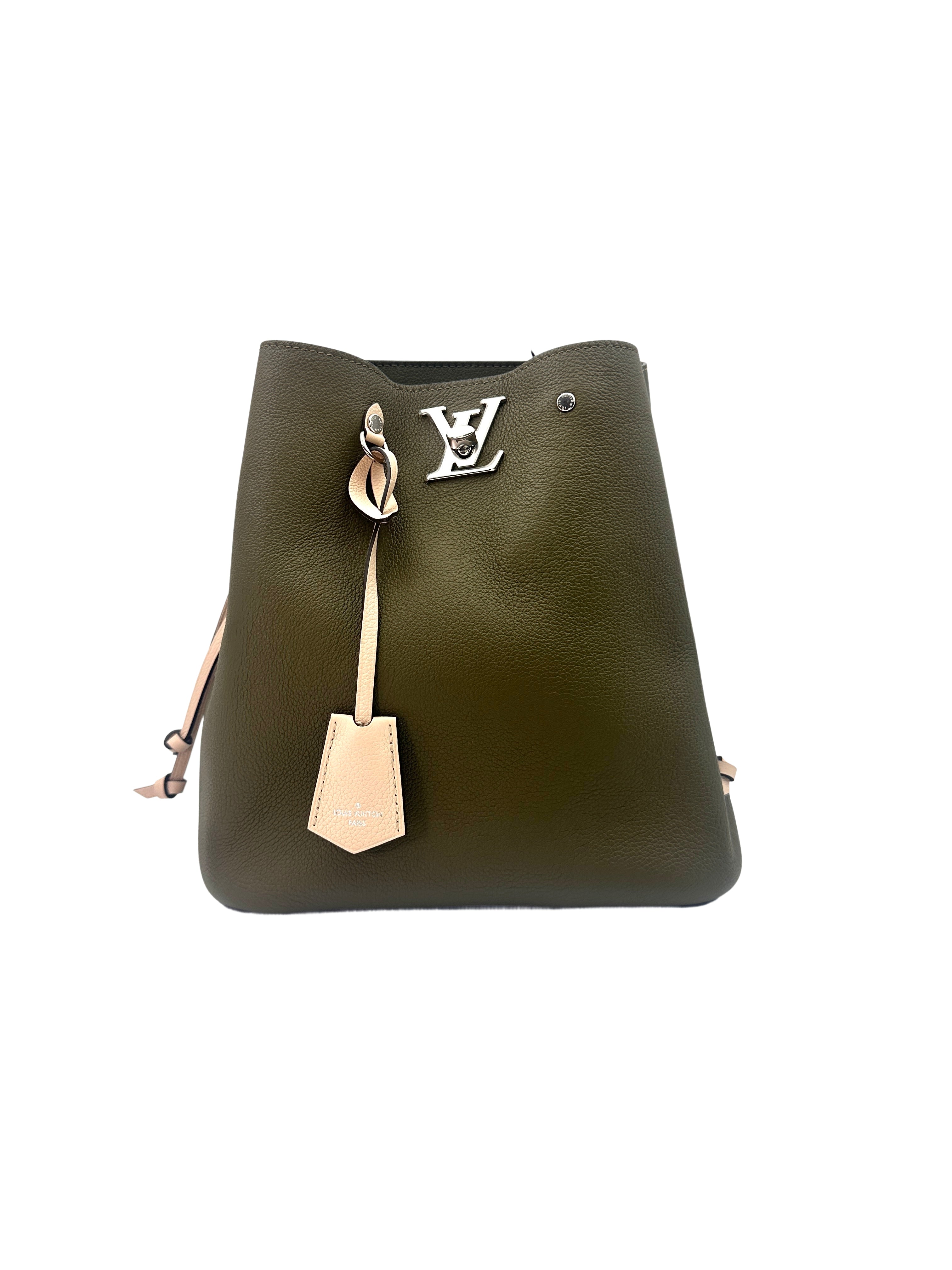 Louis Vuitton Lockme Moss Green Taurillon Leather Bucket Bag LV1938
