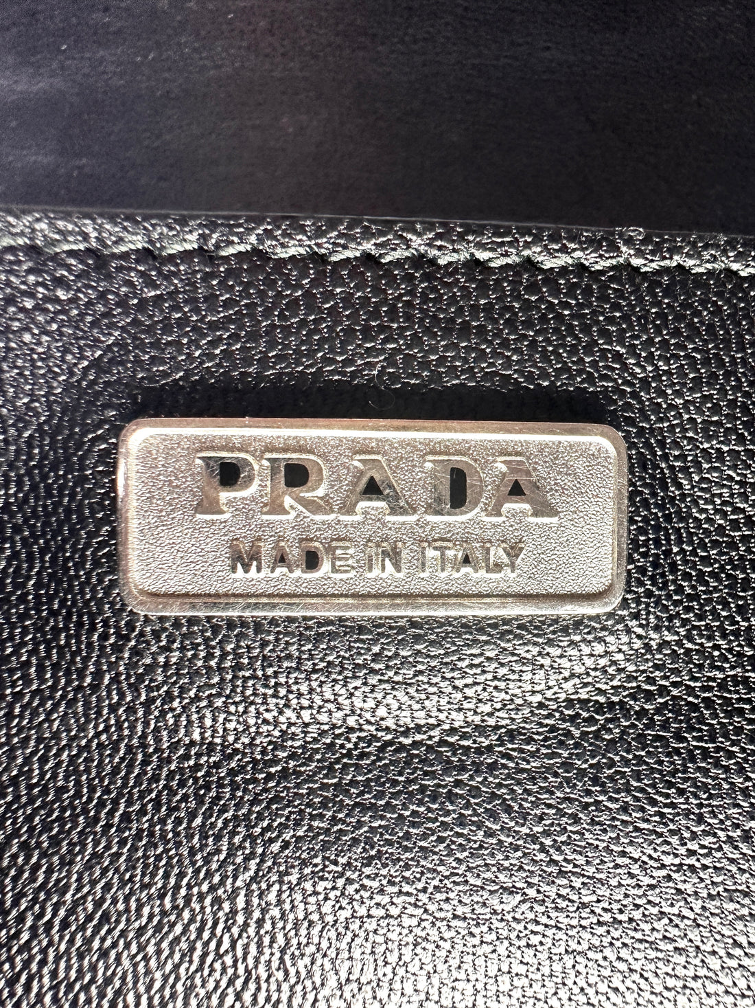 Prada Cahier Black Calfskin Shoulder Bag With Silver Hardware PR188