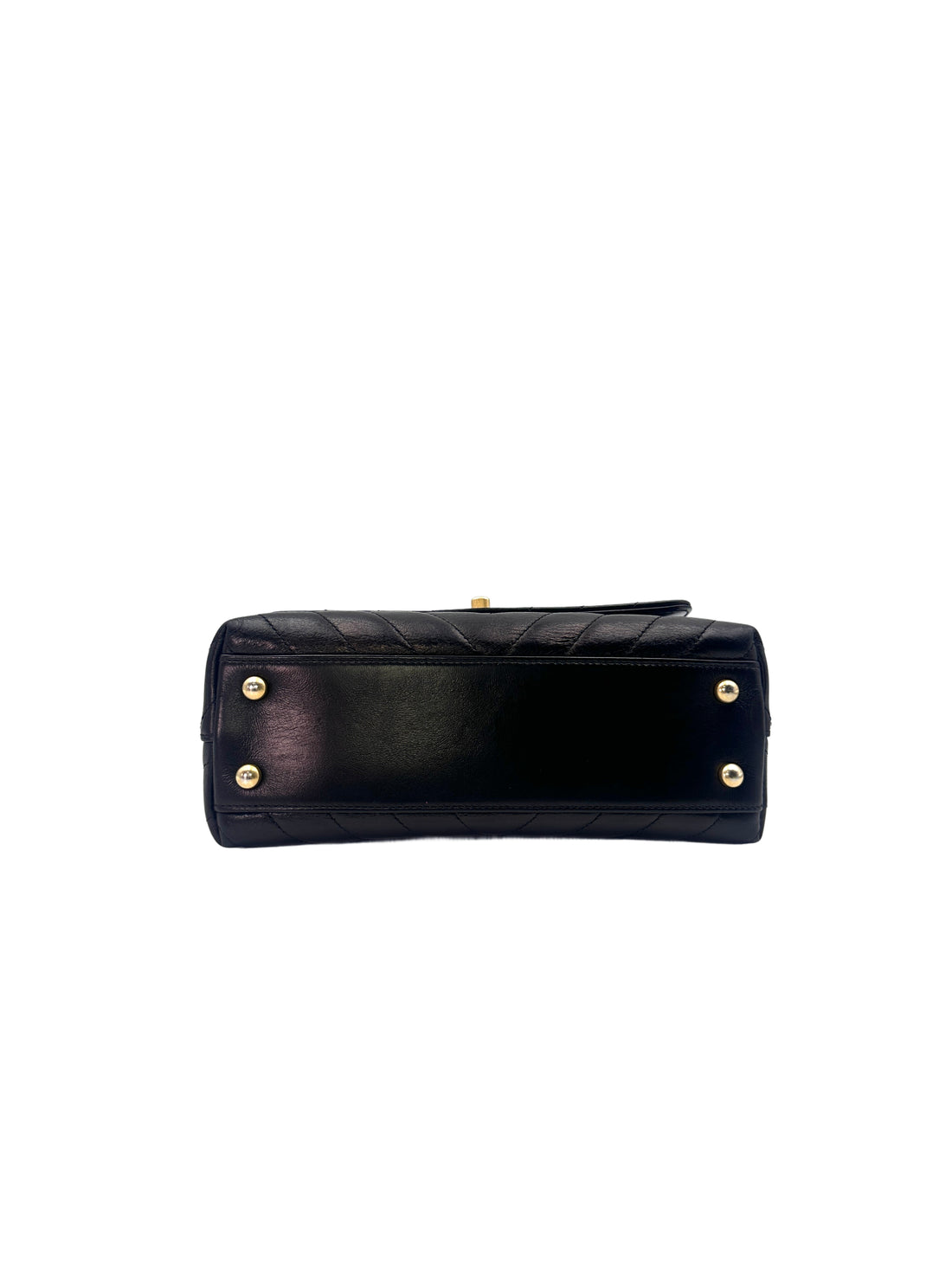 Chanel CoCo Handle Black Chevron Quilted Calfskin Small Size Handle Bag(25***40) CC1417