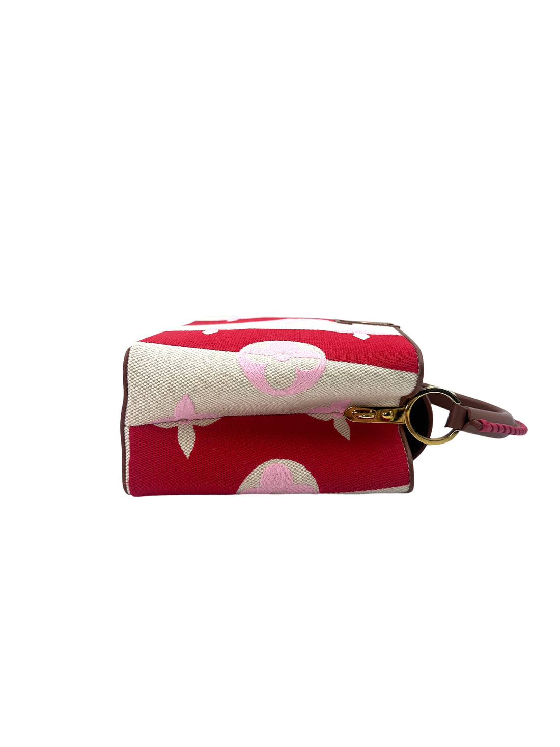 Louis Vuitton Capucines Pink Giant Monogram Embroidered Canvas Leather Bag With Braided Handle Bag LV1943