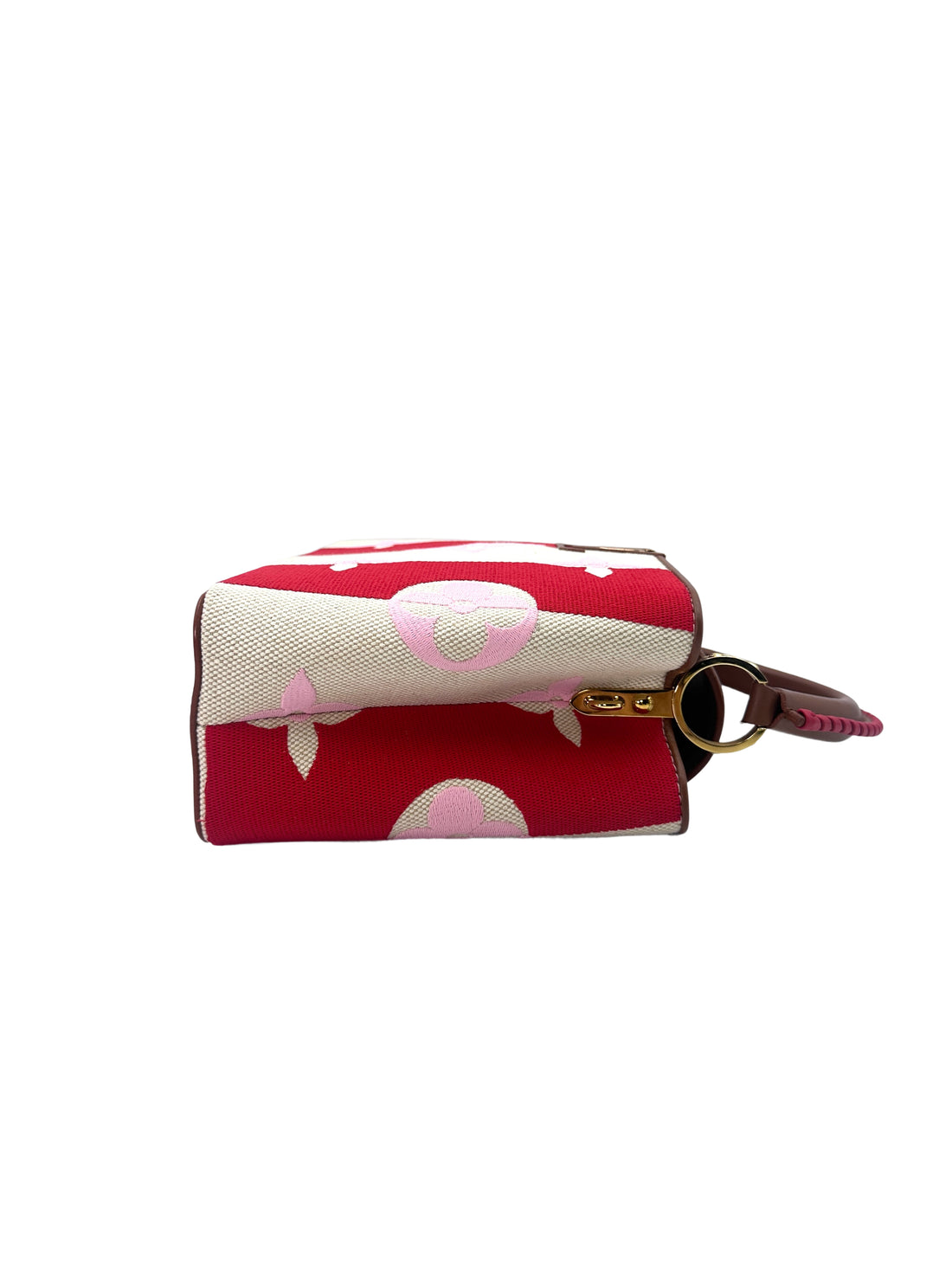 Louis Vuitton Capucines Pink Giant Monogram Embroidered Canvas Leather Bag With Braided Handle Bag LV1943