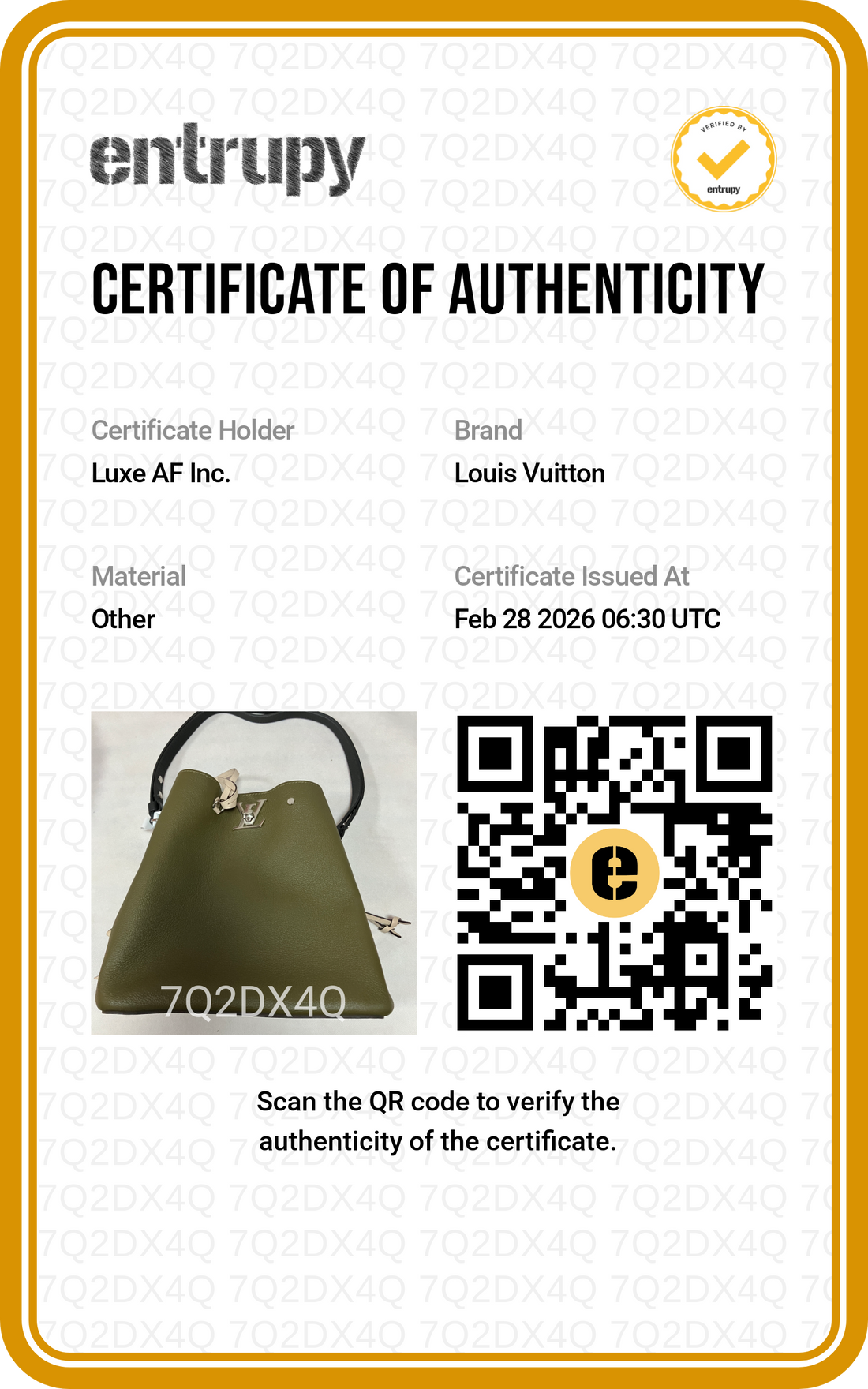 Louis Vuitton Lockme Moss Green Taurillon Leather Bucket Bag LV1938