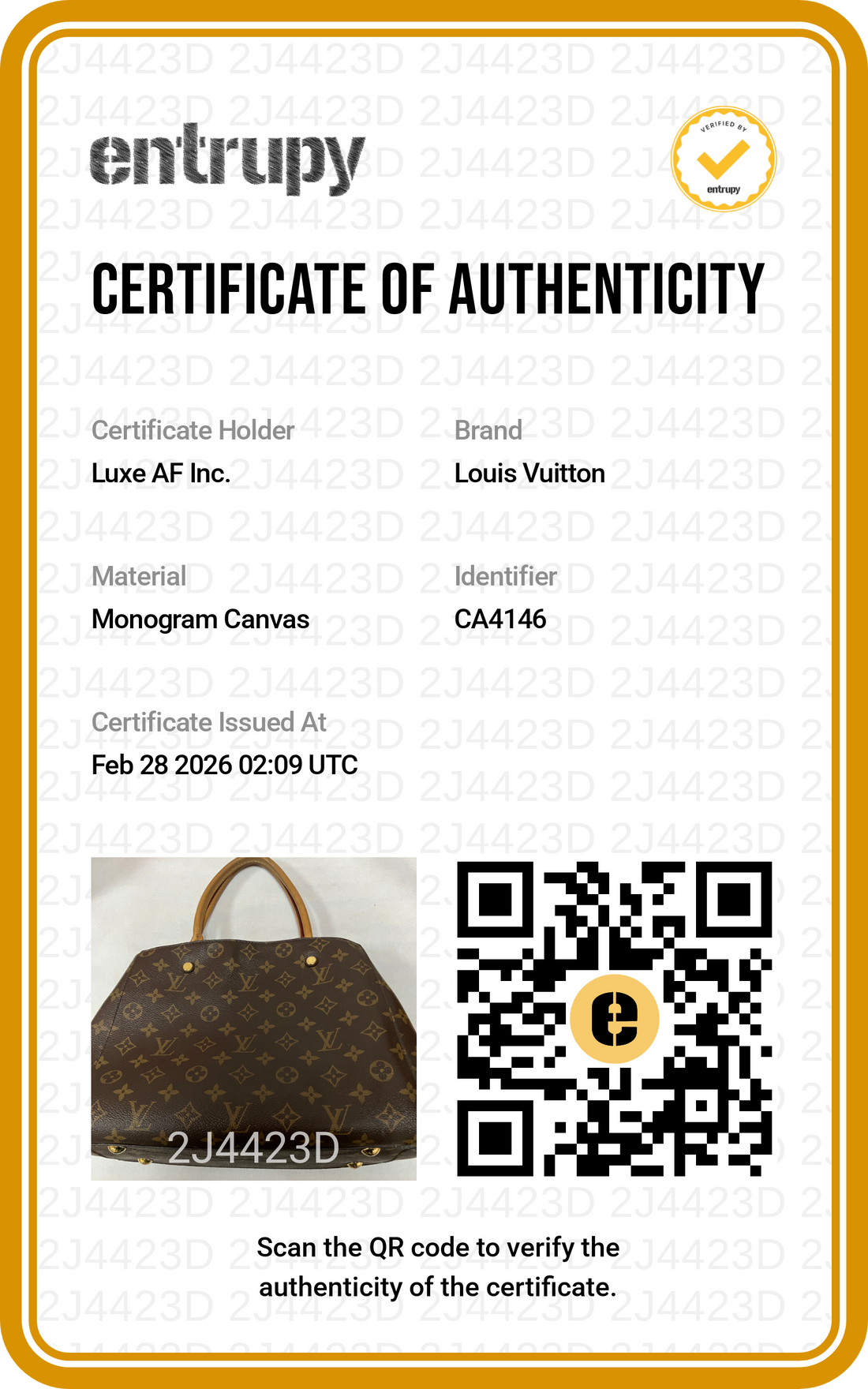 Louis Vuitton Montaigne MM Monogram Canvas Handle Bag LV1972