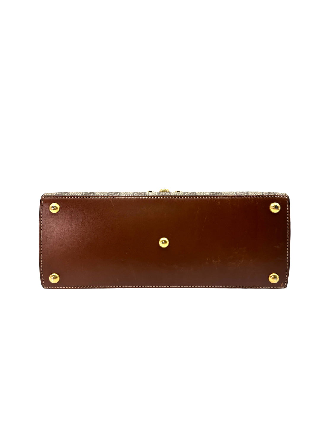 Gucci Padlock GG Supreme Top Handle Bag With Gold Buckle GG633