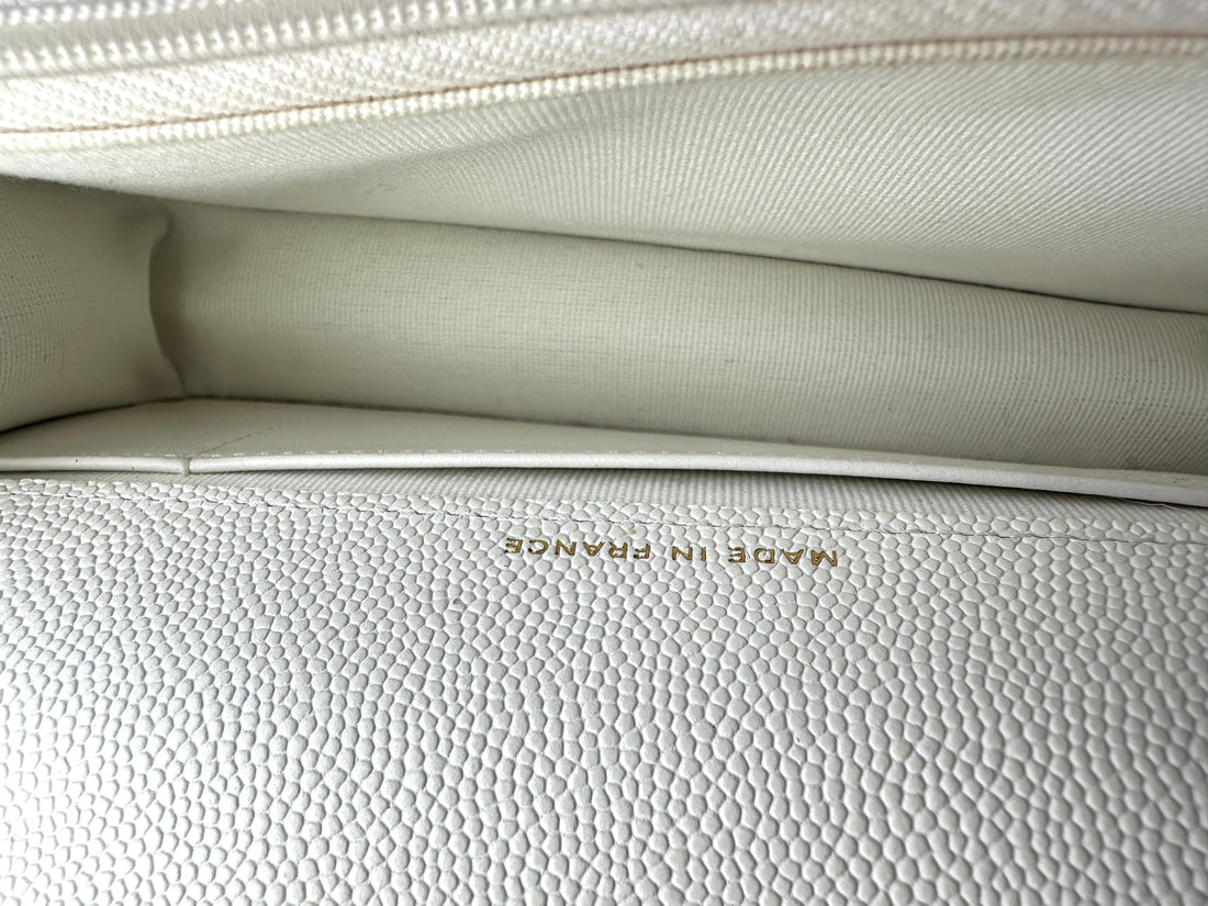 Chanel CoCo Casino White Quilted Calfskin Flap Wallet On Chain(EX***45) IRIS015