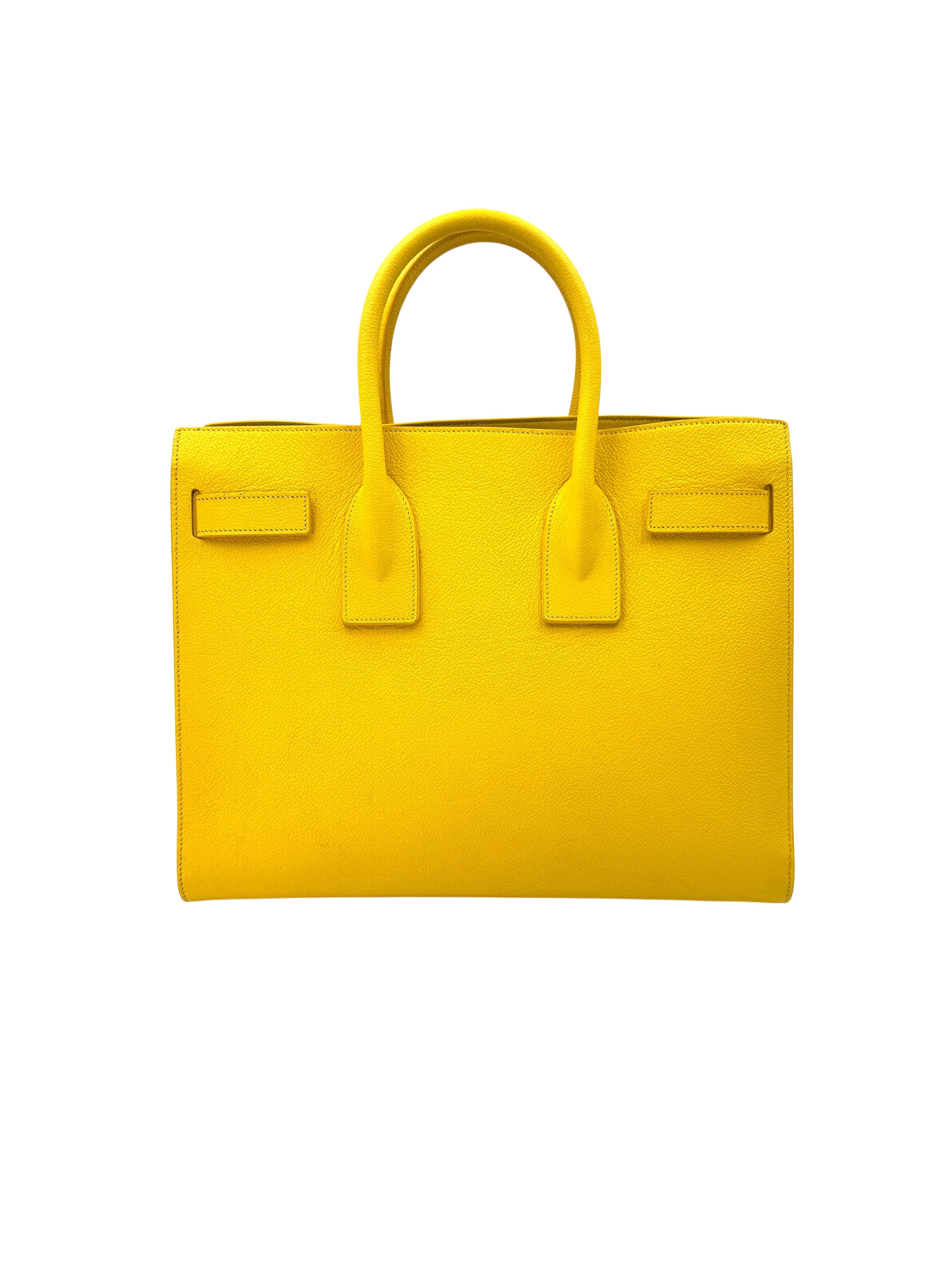 Saint Laurent Sac De Jour Yellow Leather Medium Size Handle Bag SL162