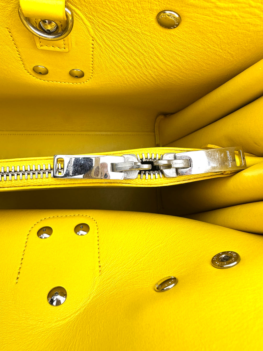 Saint Laurent Sac De Jour Yellow Leather Medium Size Handle Bag SL162