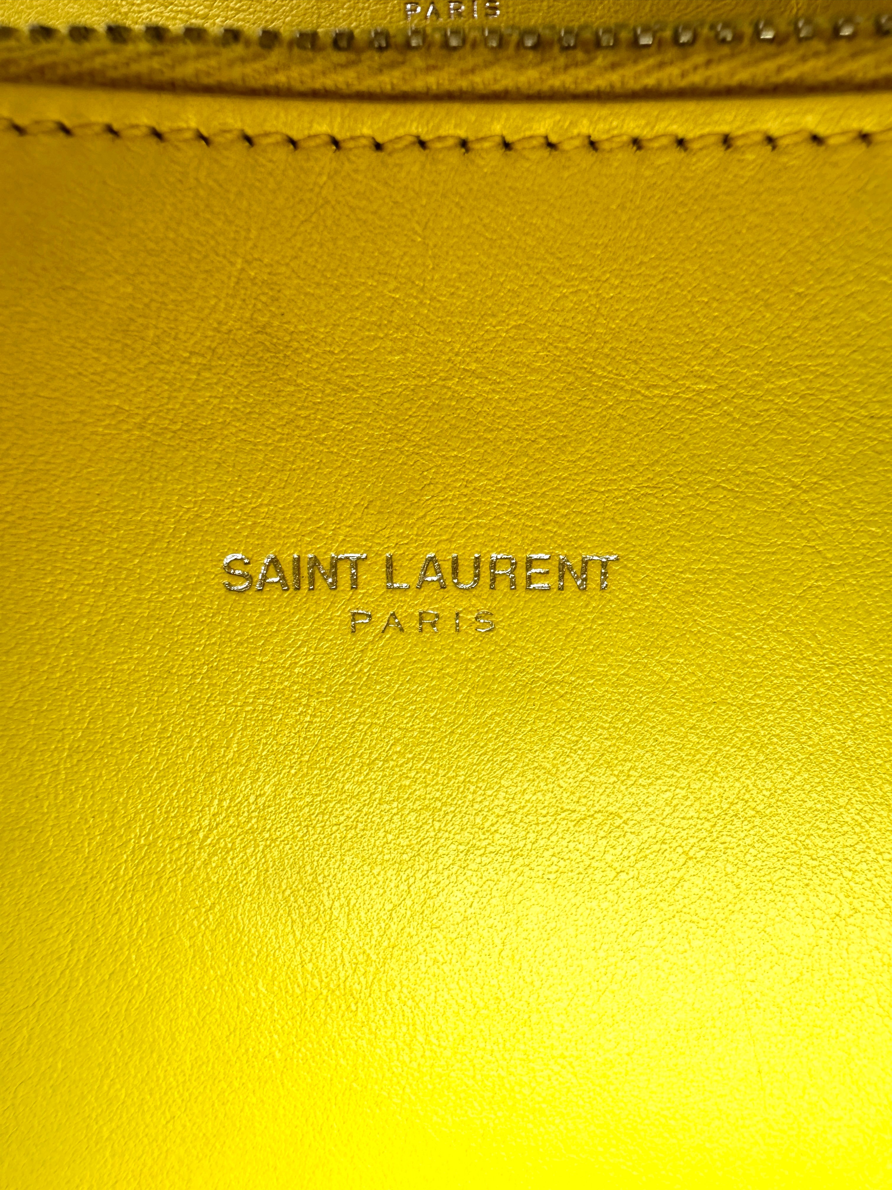 Saint Laurent Sac De Jour Yellow Leather Medium Size Handle Bag SL162