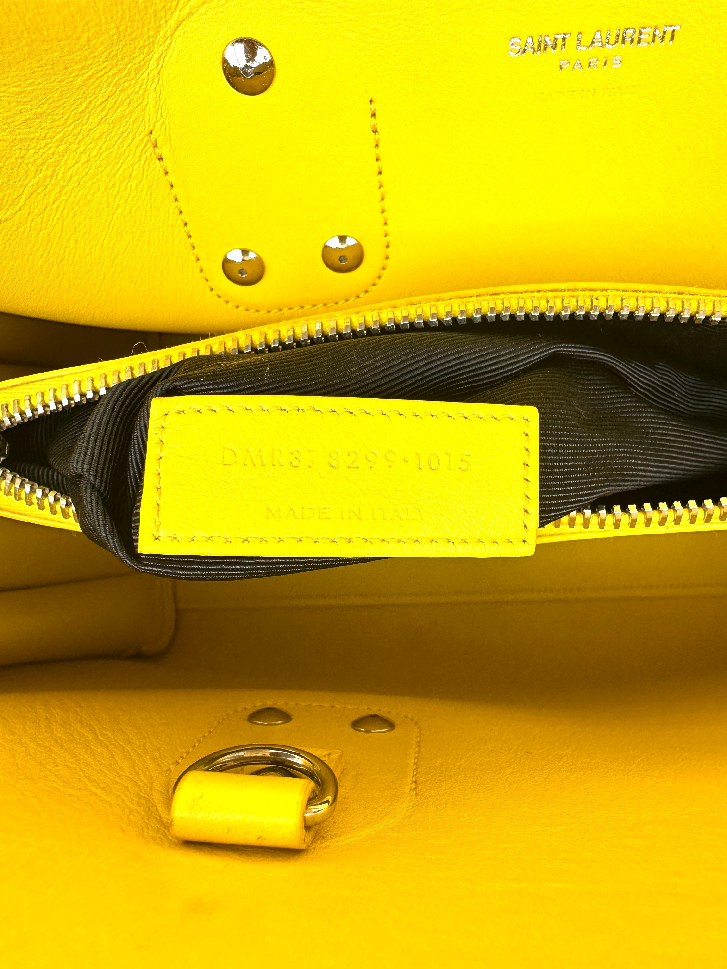 Saint Laurent Sac De Jour Yellow Leather Medium Size Handle Bag SL162