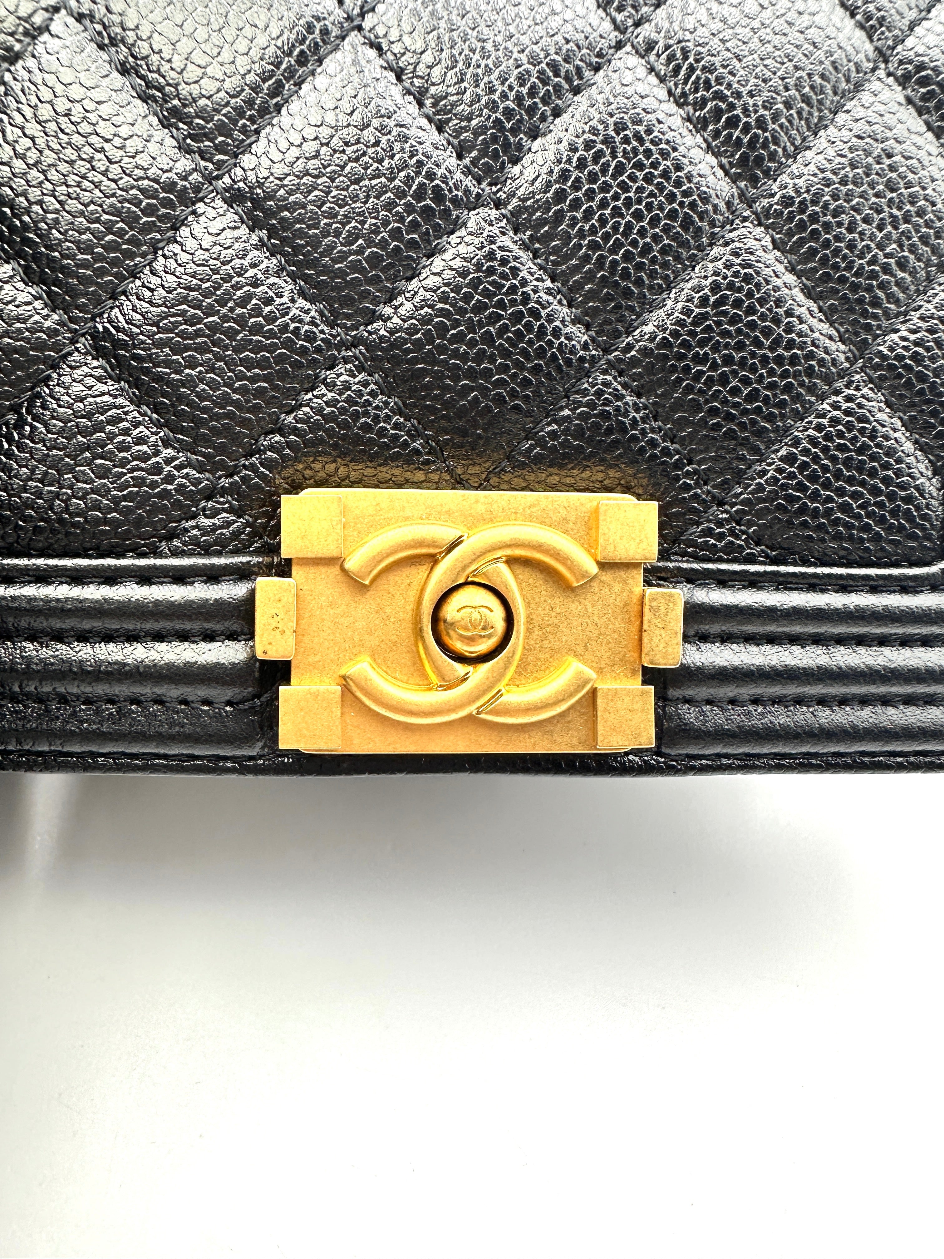 Chanel LeBoy Black Quilted Leather Mini Flap Bag With Gold Buckle(GG***H0) CC1423