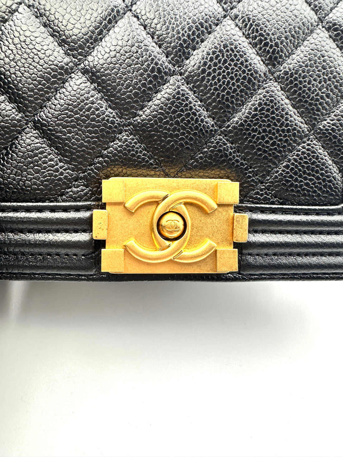 Chanel LeBoy Black Quilted Leather Mini Flap Bag With Gold Buckle(GG***H0) CC1423