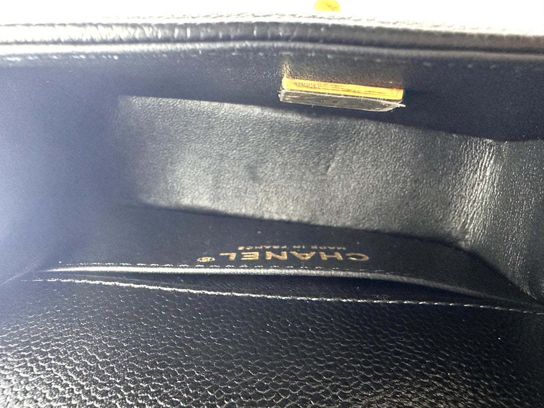 Chanel LeBoy Black Quilted Leather Mini Flap Bag With Gold Buckle(GG***H0) CC1423
