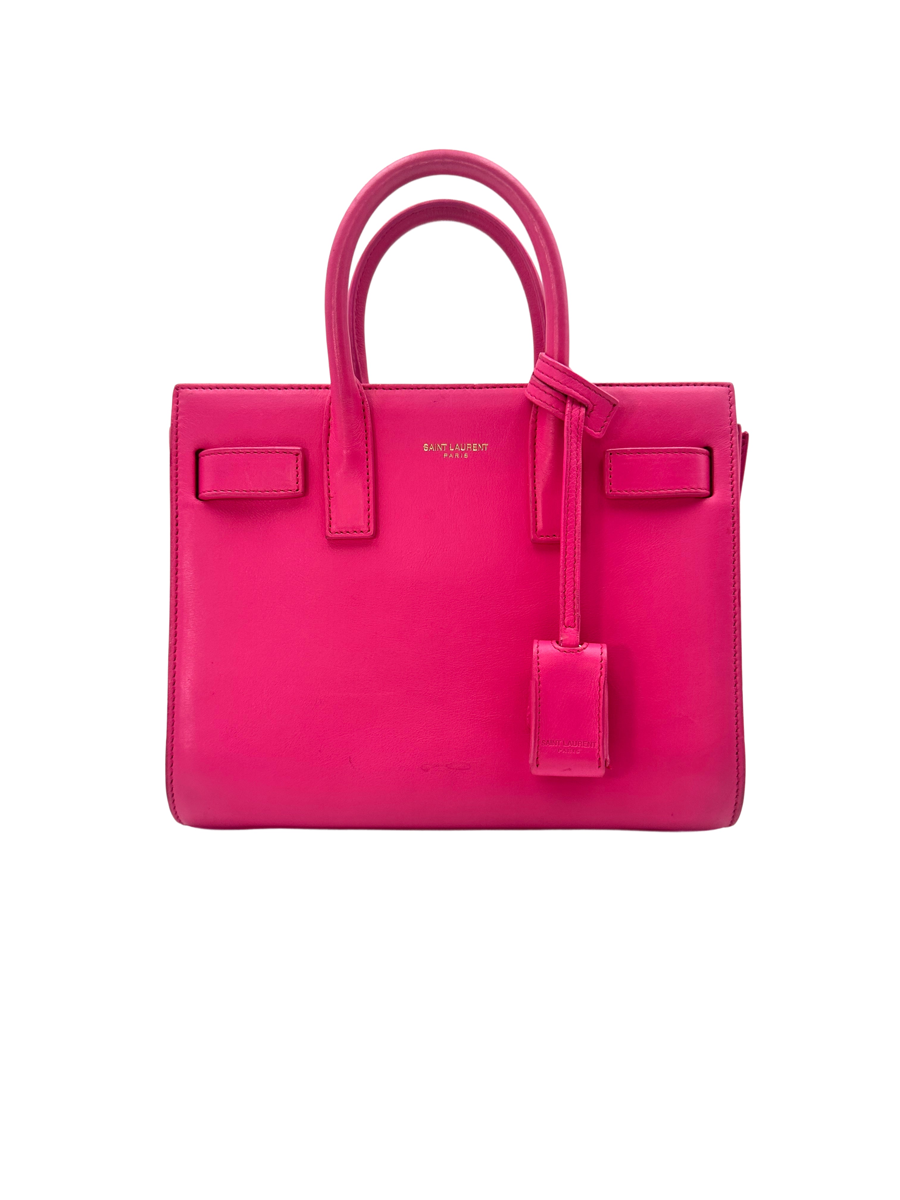 Saint Laurent Sac De Jour Pink Leather Small Size Handle Bag SL161