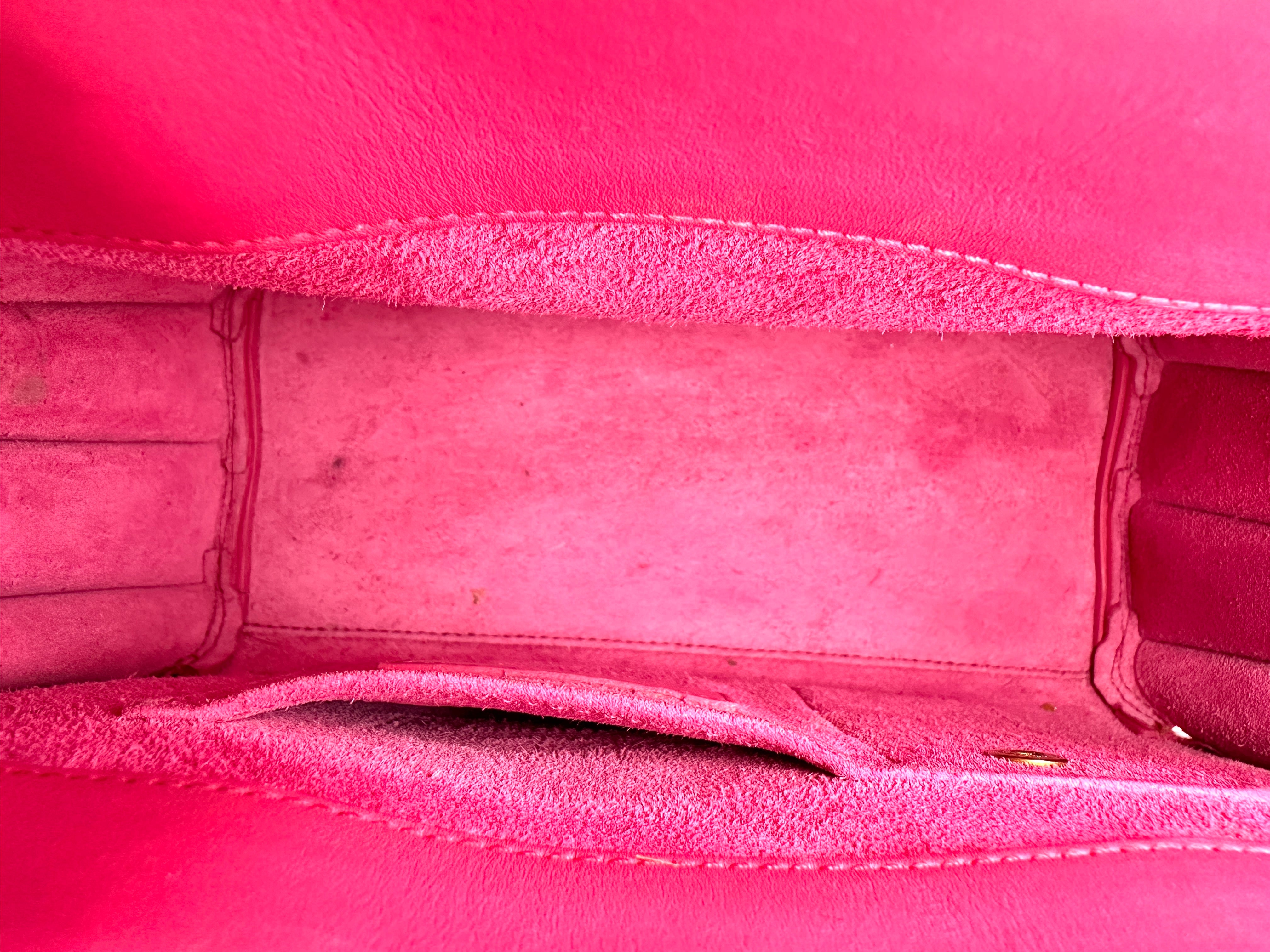 Saint Laurent Sac De Jour Pink Leather Small Size Handle Bag SL161