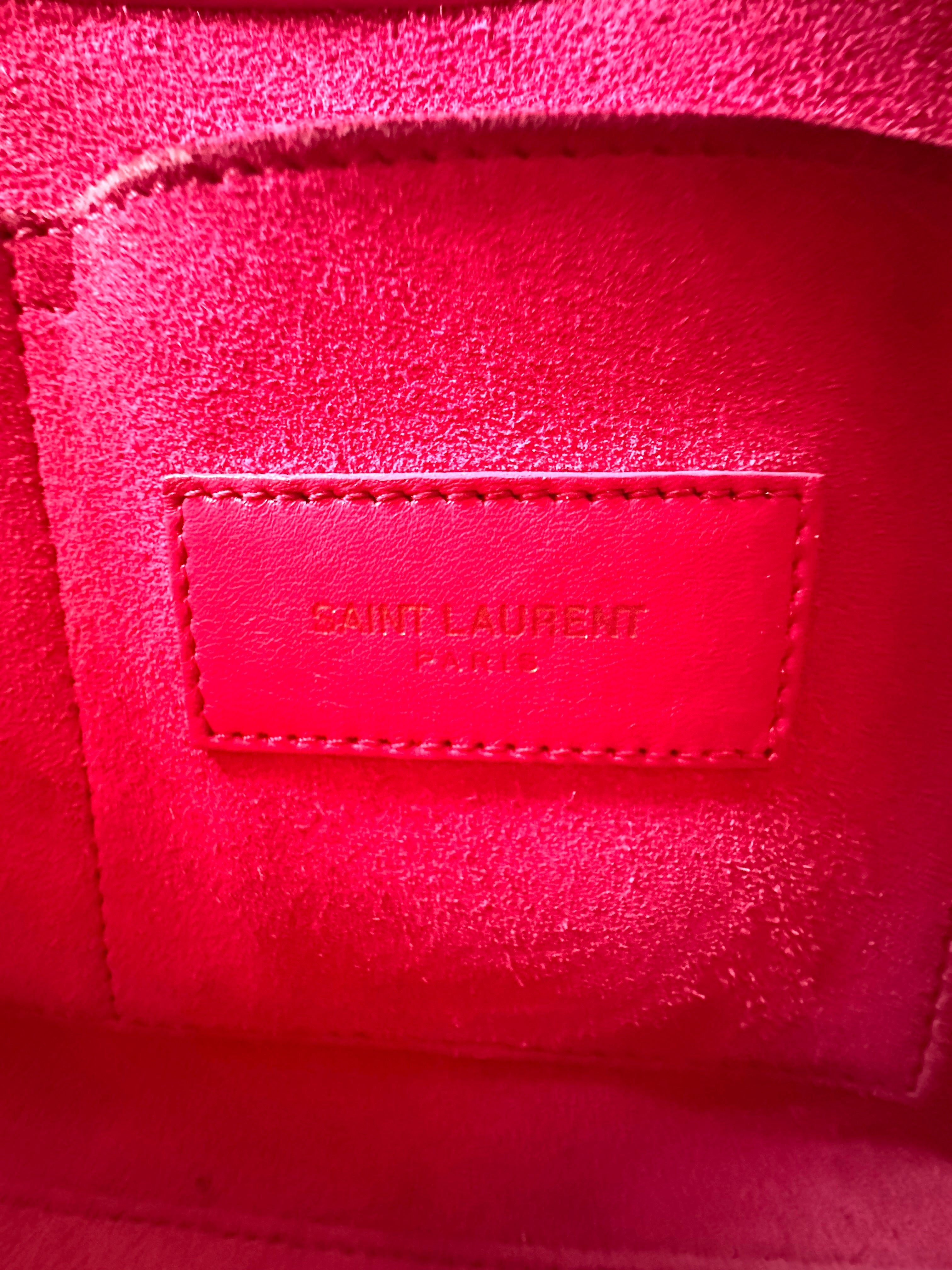 Saint Laurent Sac De Jour Pink Leather Small Size Handle Bag SL161