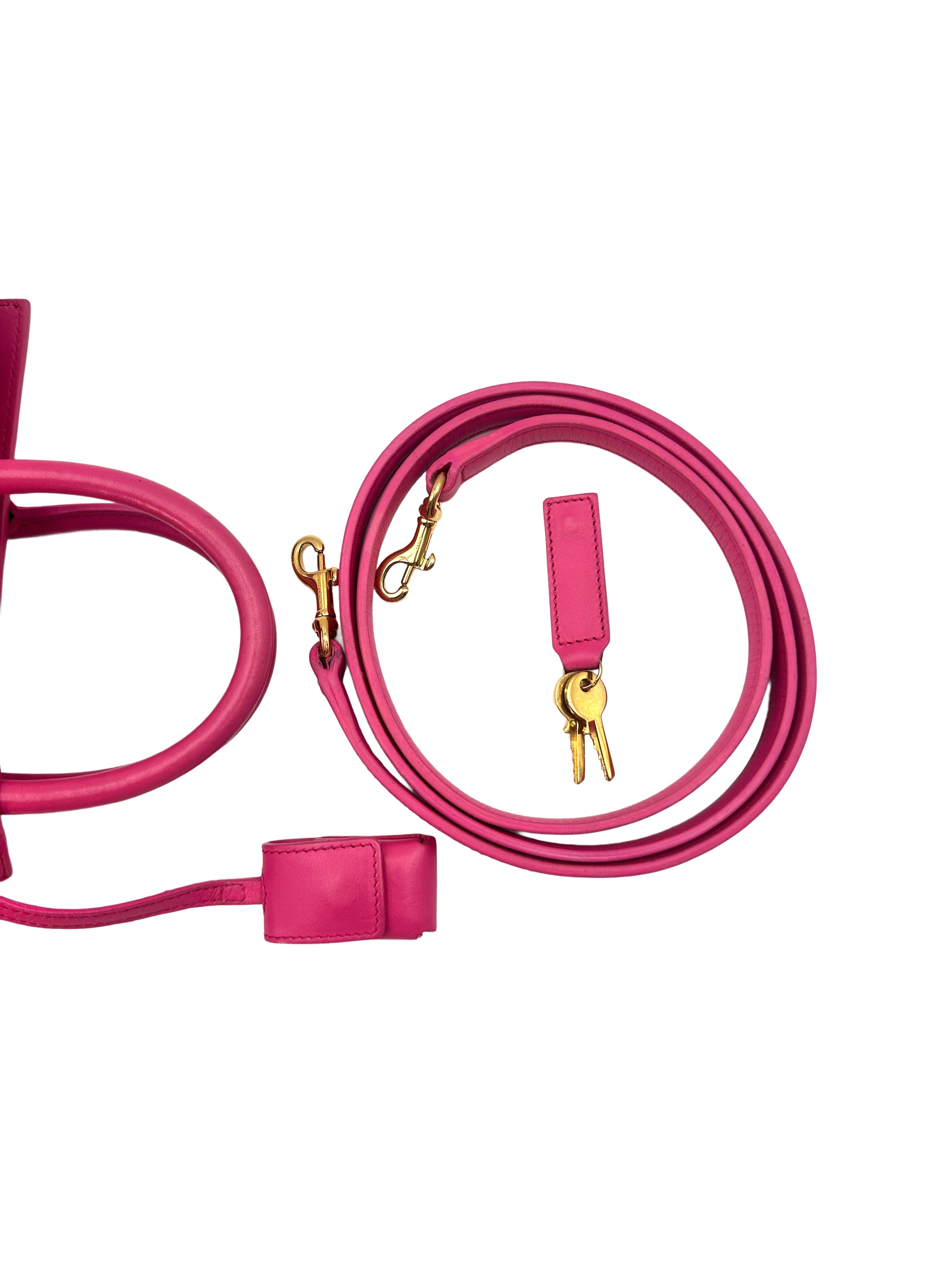Saint Laurent Sac De Jour Pink Leather Small Size Handle Bag SL161