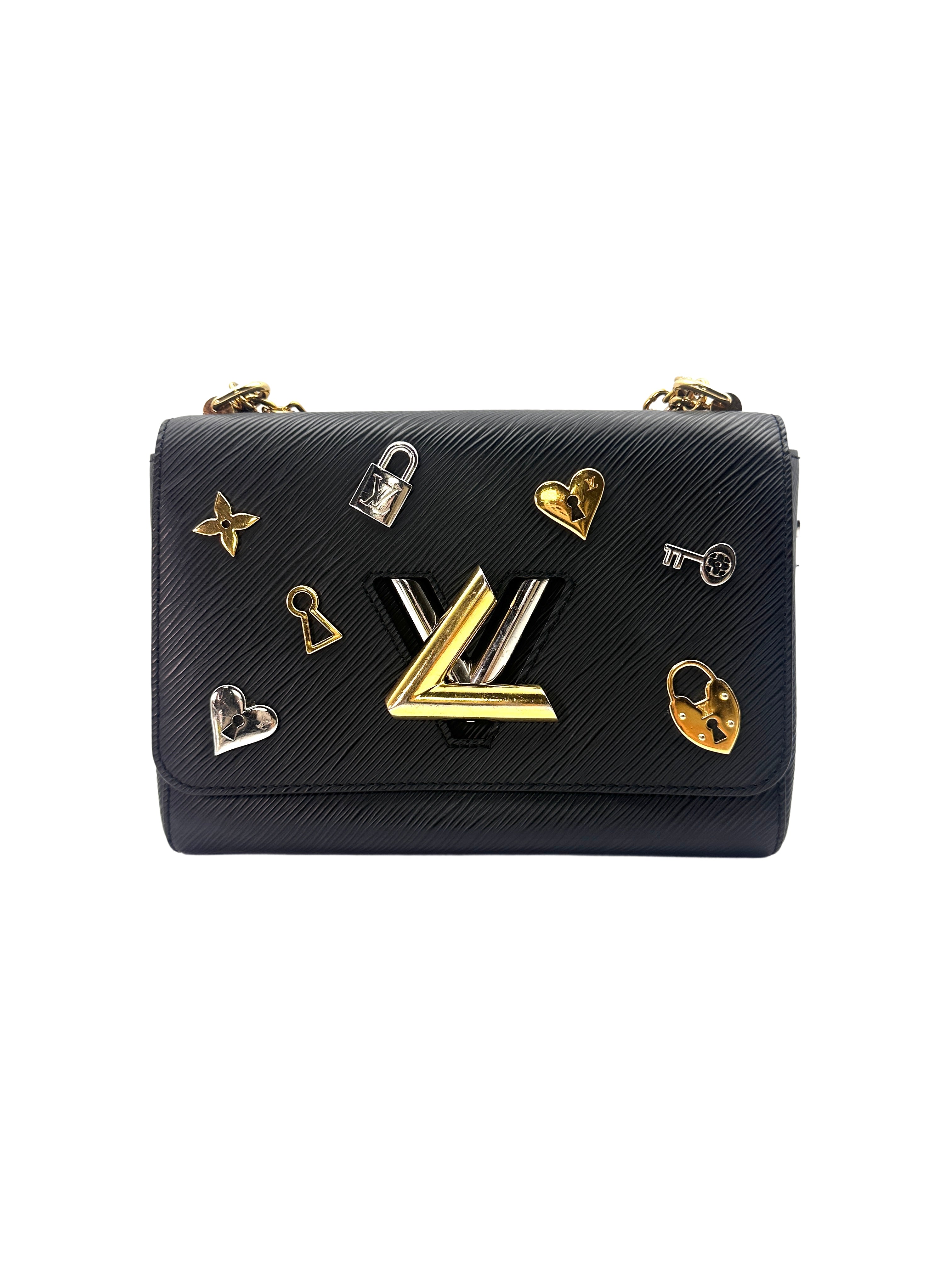 Louis Vuitton Love Lock Twist Black Epi Leather Shoulder Bag LV1947
