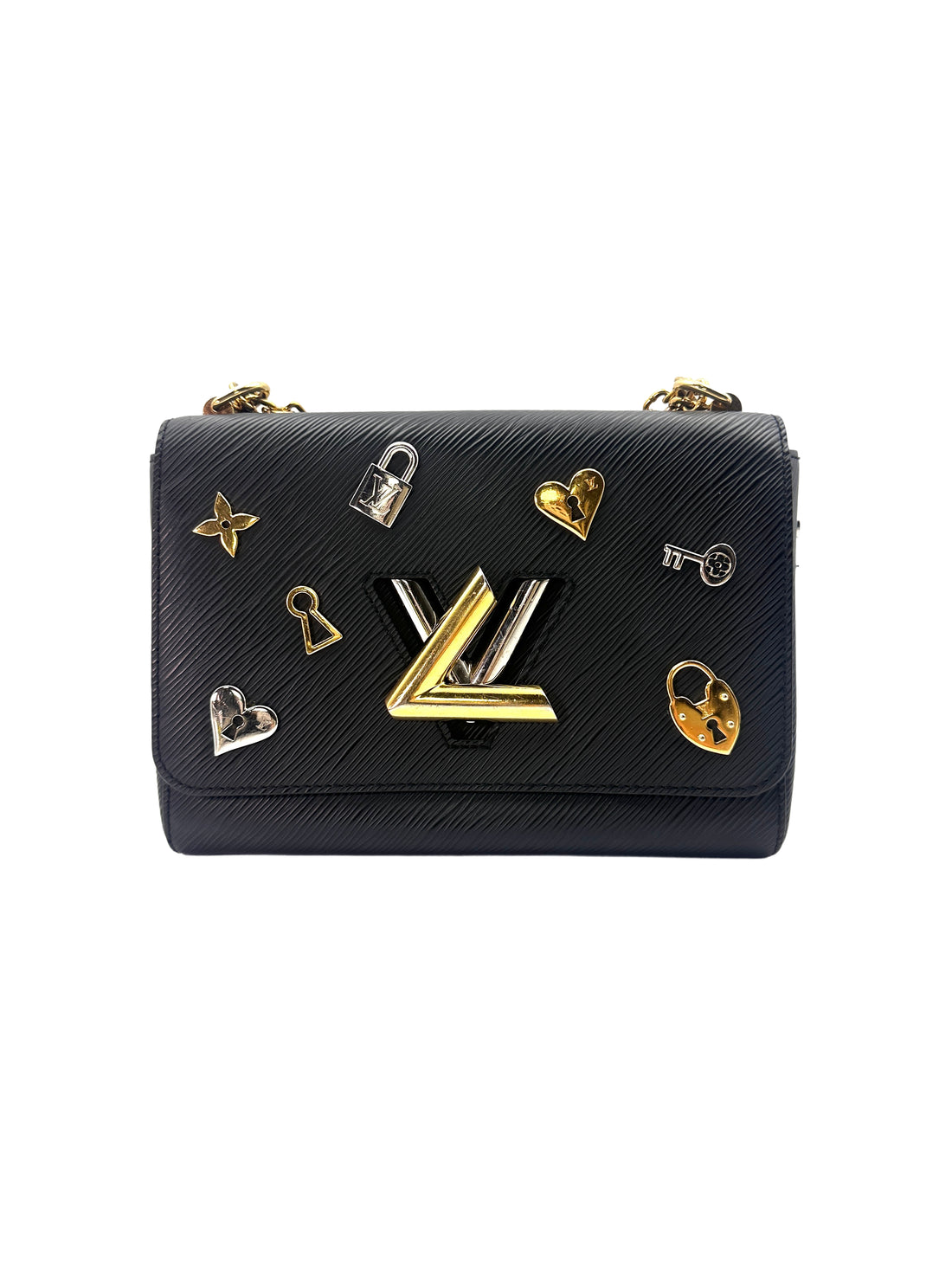 Louis Vuitton Love Lock Twist Black Epi Leather Shoulder Bag LV1947