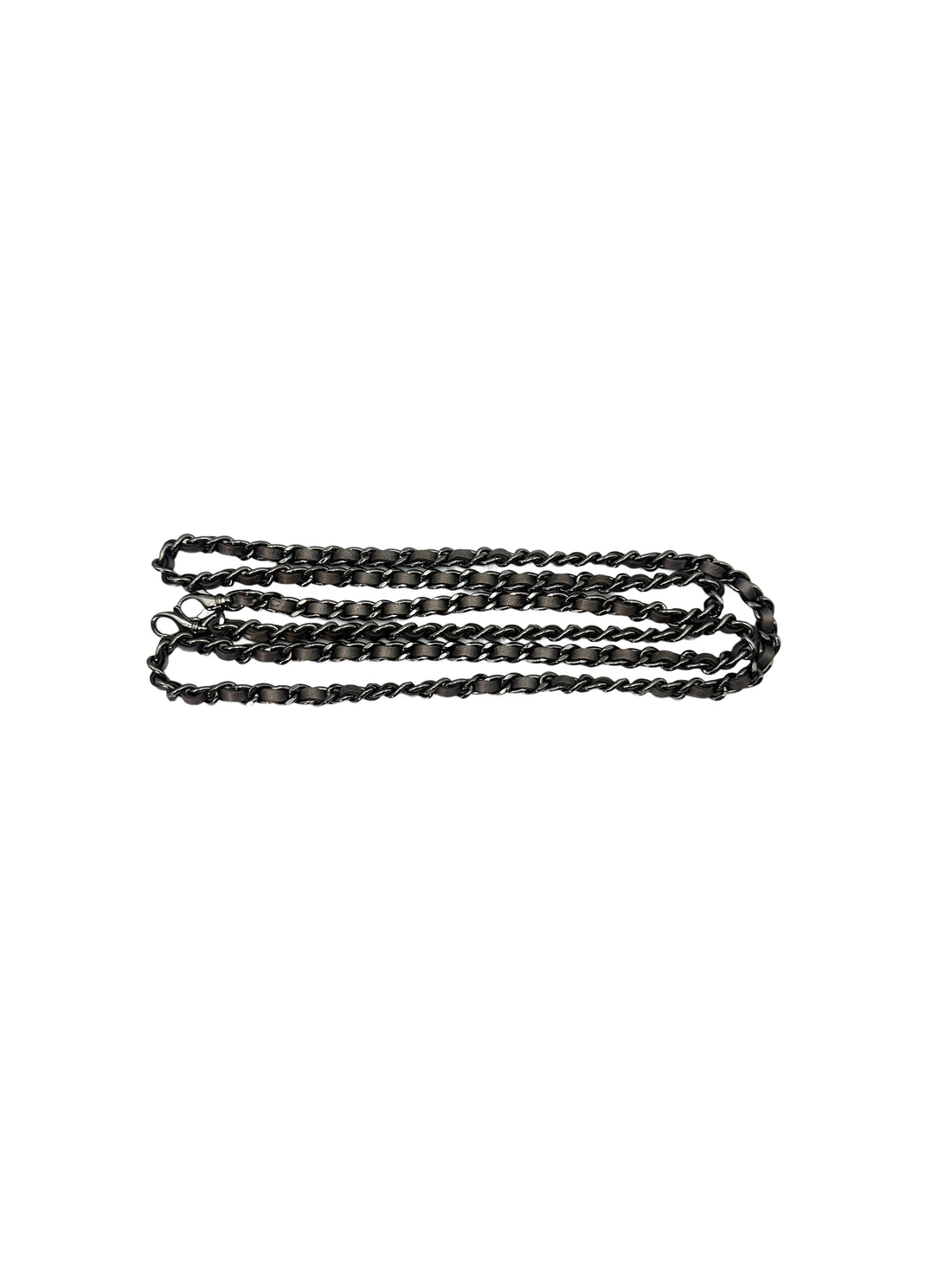 Chanel Metallic Silver Chevron Quilted Lambskin Double Zip Chain Bag(26***42) CC1420