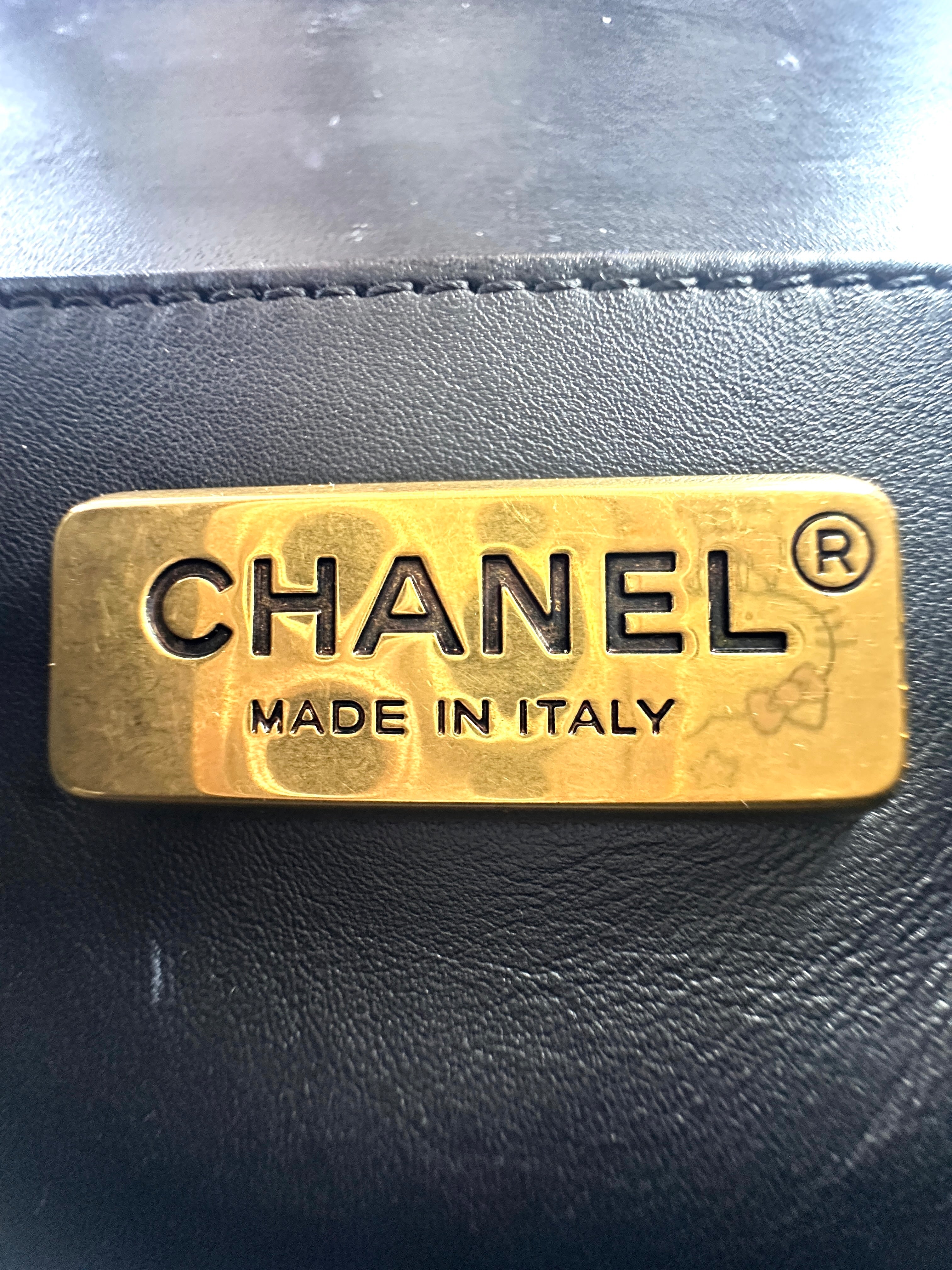 Chanel LeBoy Metallic Blue Python & Woven Gold Chain Detail Flap Bag With Gold Buckle(21***62) CC1424