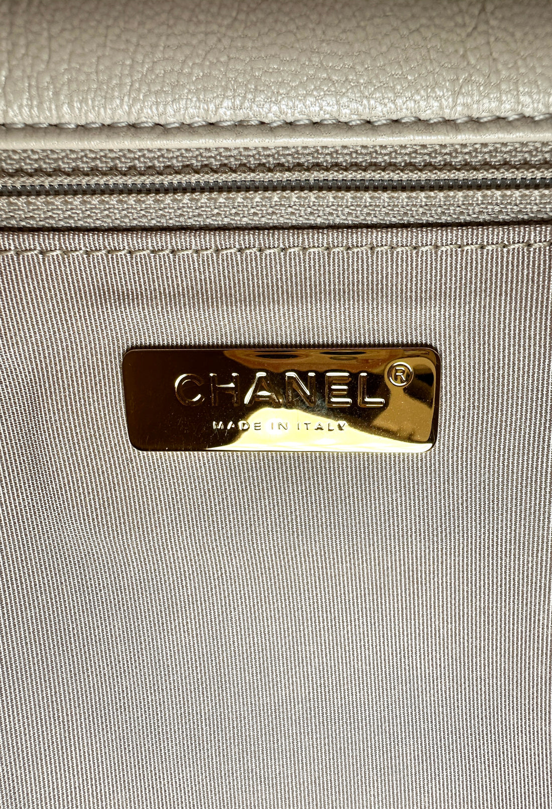 Chanel 19 Beige Quilted Lambskin Large Size Flap Bag With Gold Buckle(30***08) IRIS019