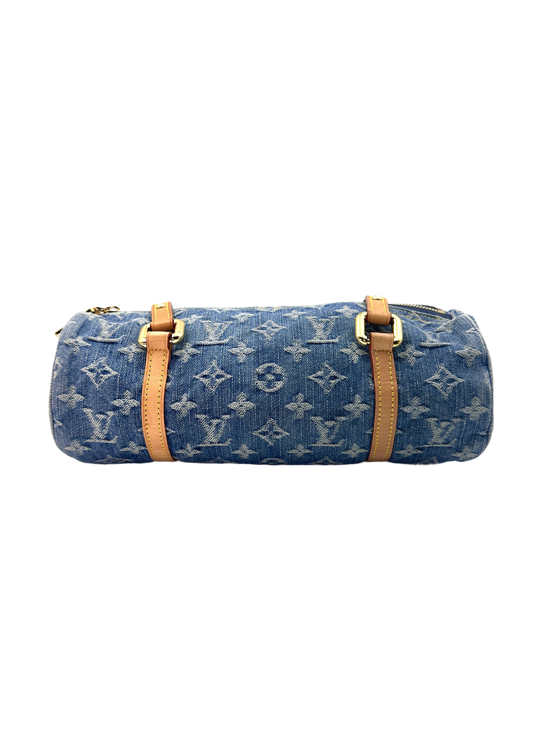 Louis Vuitton Papillon Blue Monogram Denim Shoulder Bag With Pouch LV1954