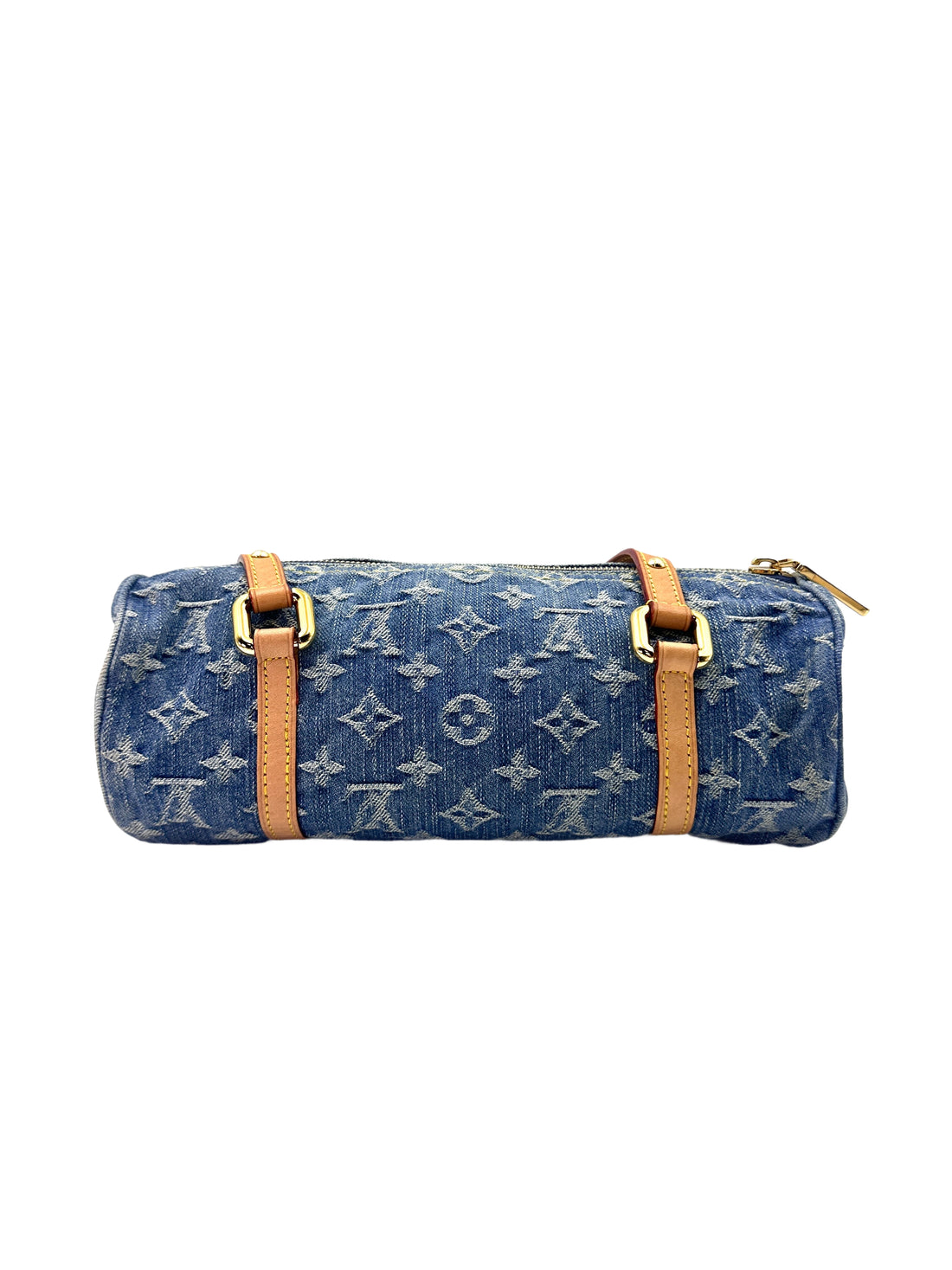 Louis Vuitton Papillon Blue Monogram Denim Shoulder Bag With Pouch LV1954