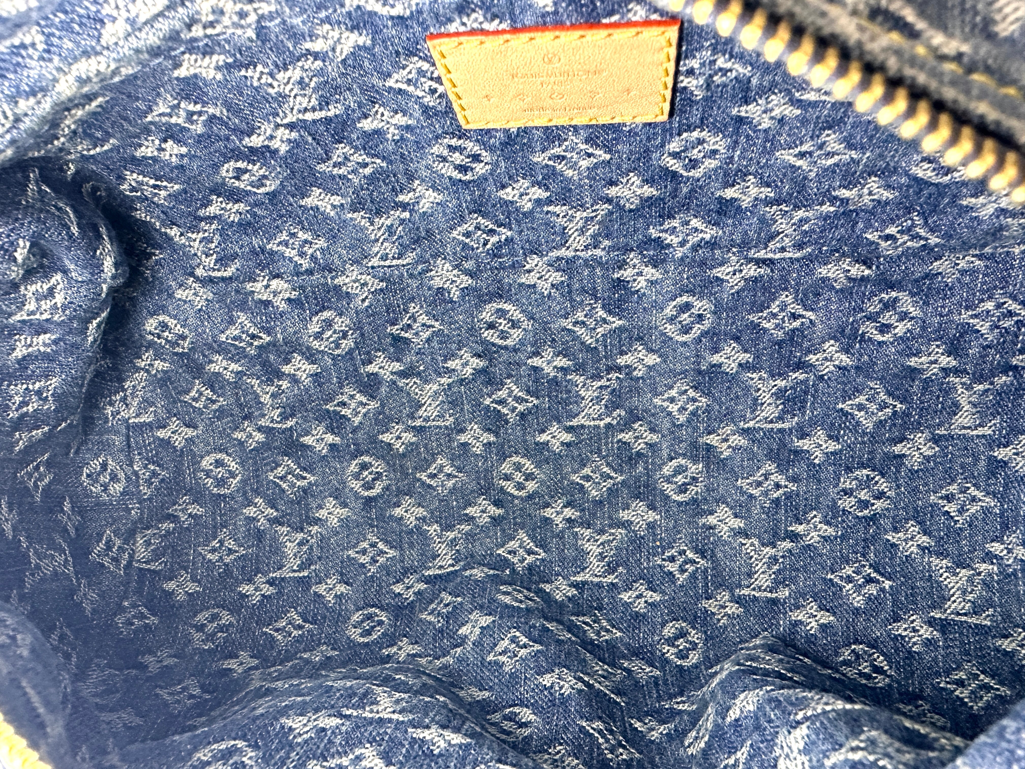 Louis Vuitton Papillon Blue Monogram Denim Shoulder Bag With Pouch LV1954
