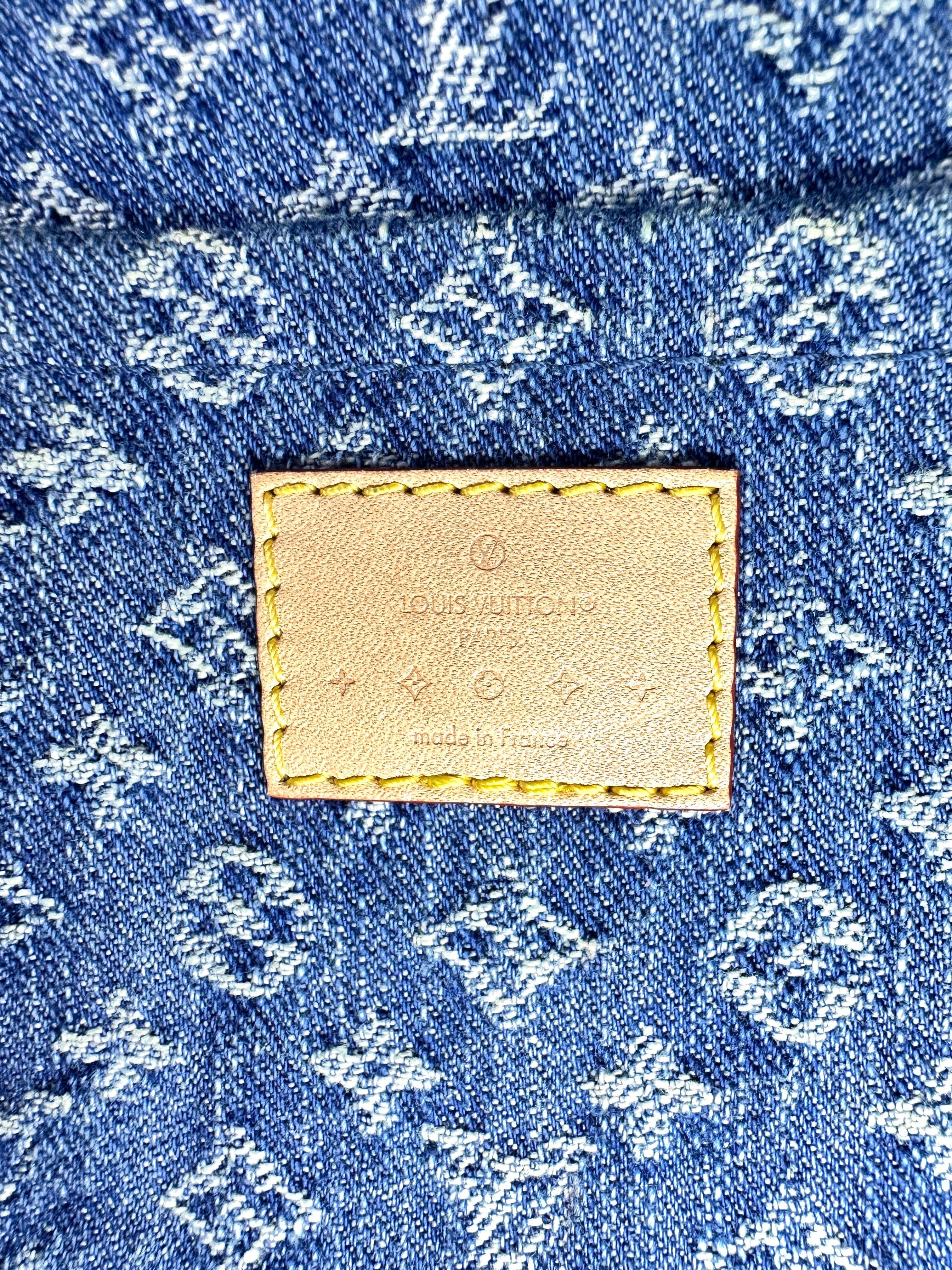 Louis Vuitton Papillon Blue Monogram Denim Shoulder Bag With Pouch LV1954