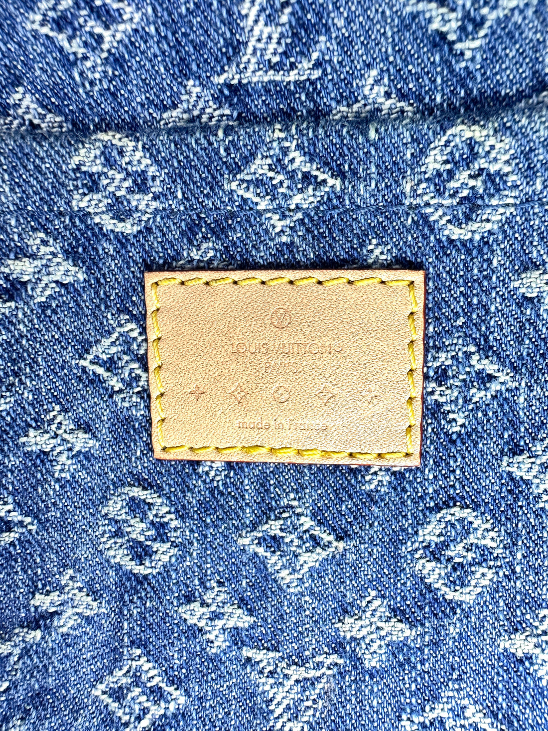 Louis Vuitton Papillon Blue Monogram Denim Shoulder Bag With Pouch LV1954