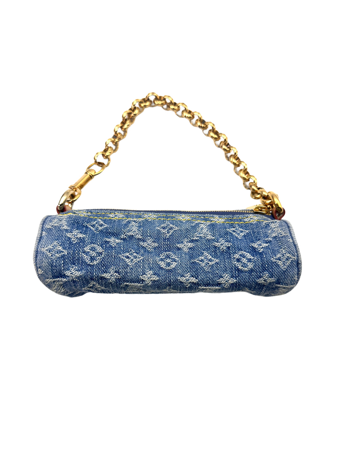 Louis Vuitton Papillon Blue Monogram Denim Shoulder Bag With Pouch LV1954