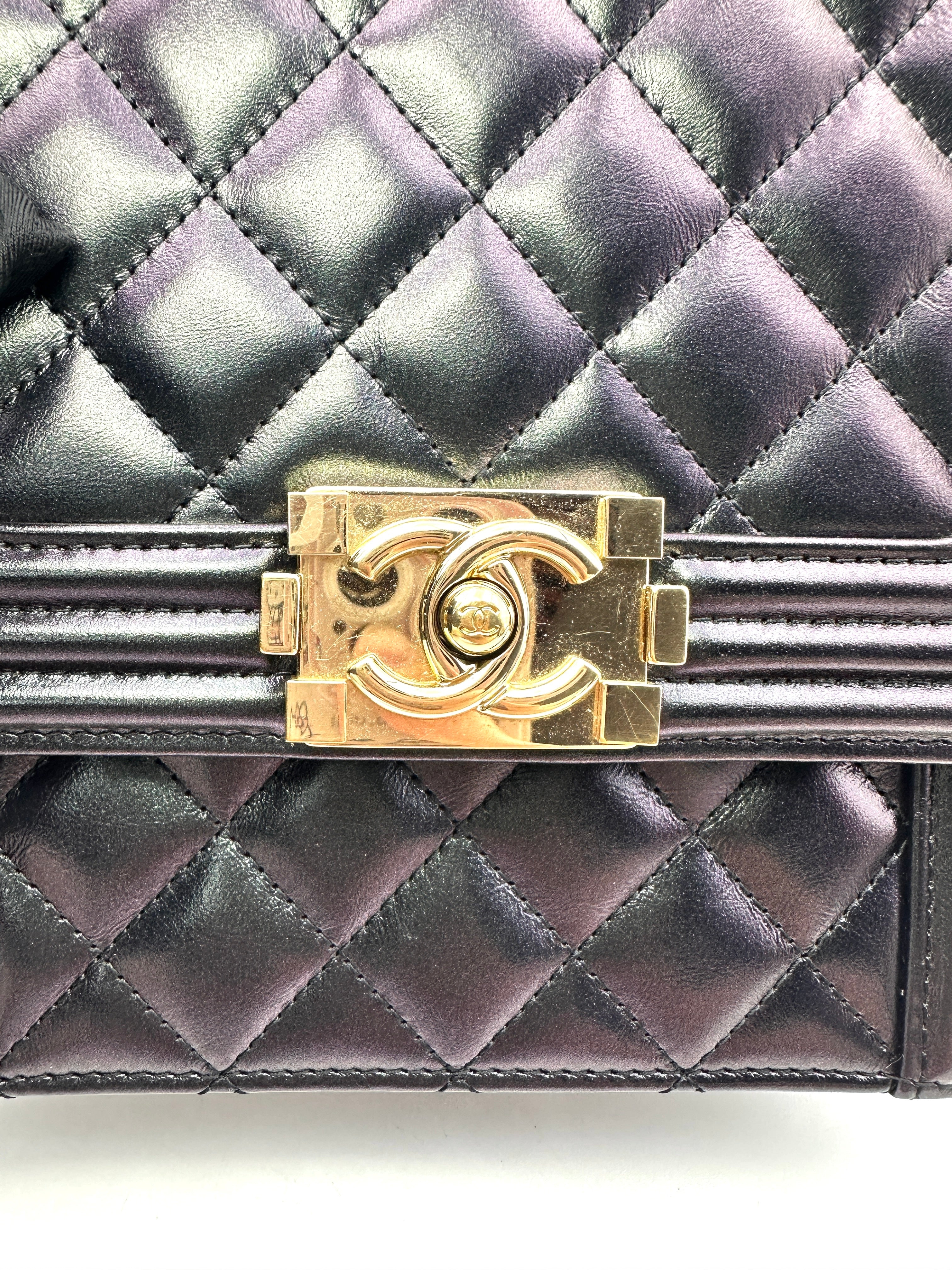 Chanel North South LeBoy Black Quilted Calfskin Shoulder Bag With Gold Buckle(27***18) CC1426