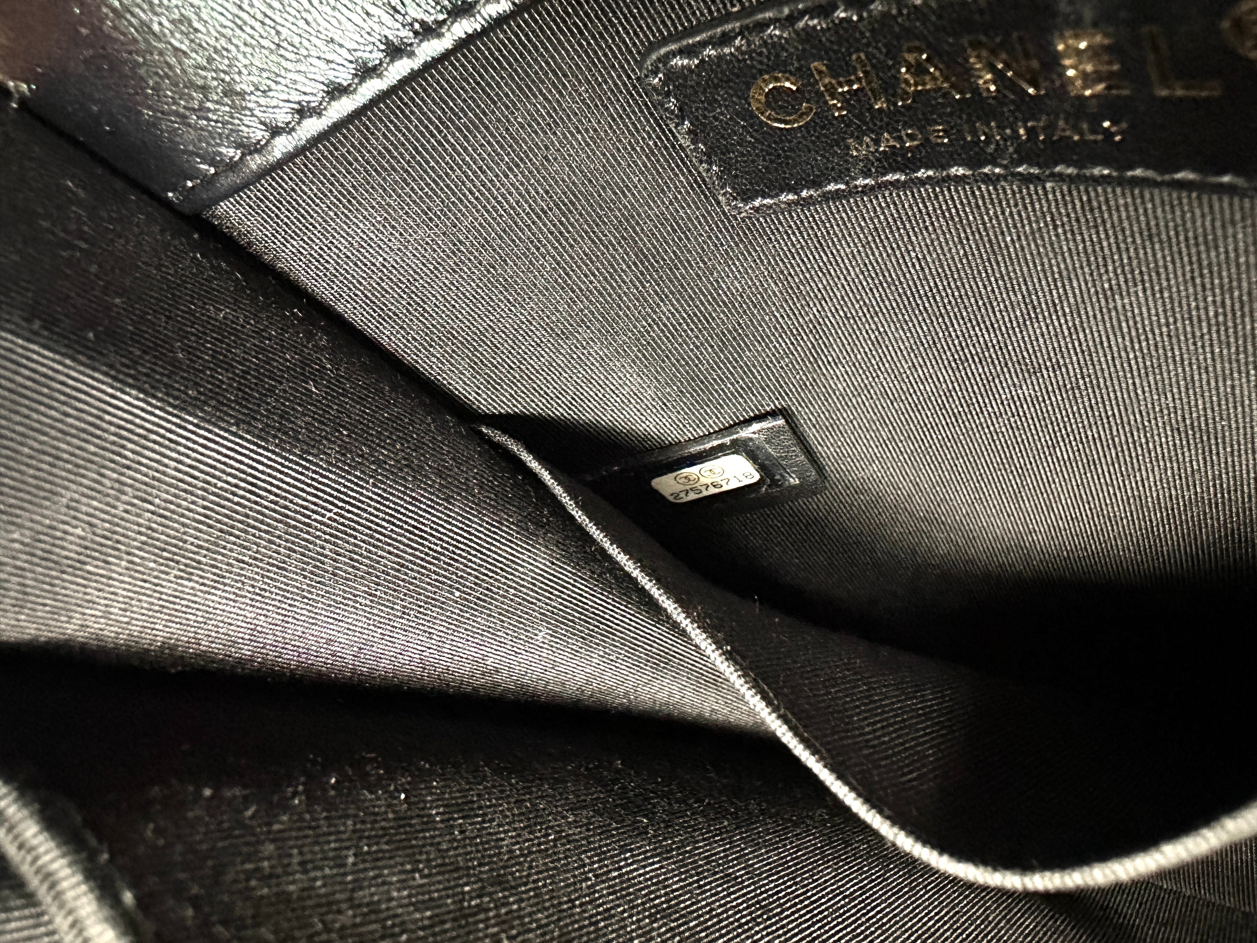 Chanel North South LeBoy Black Quilted Calfskin Shoulder Bag With Gold Buckle(27***18) CC1426