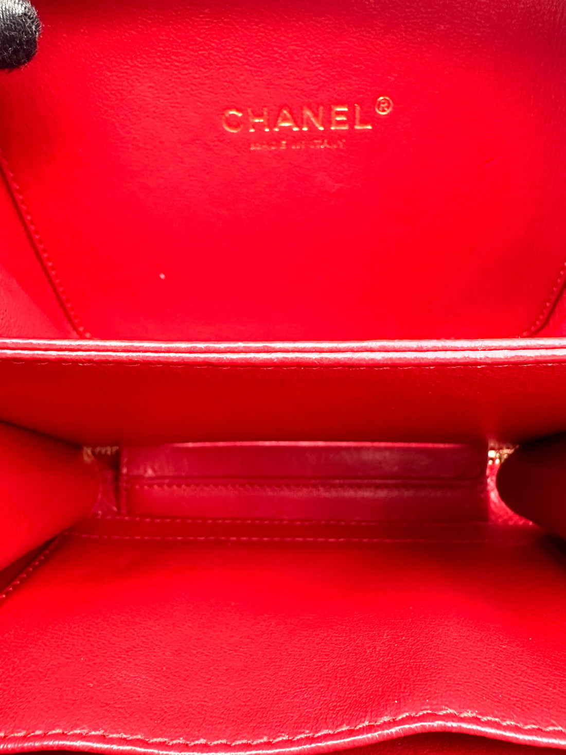 Chanel CC Filigree Red Quilted Leather Top Handle Vanity Case(25***58) CC1428