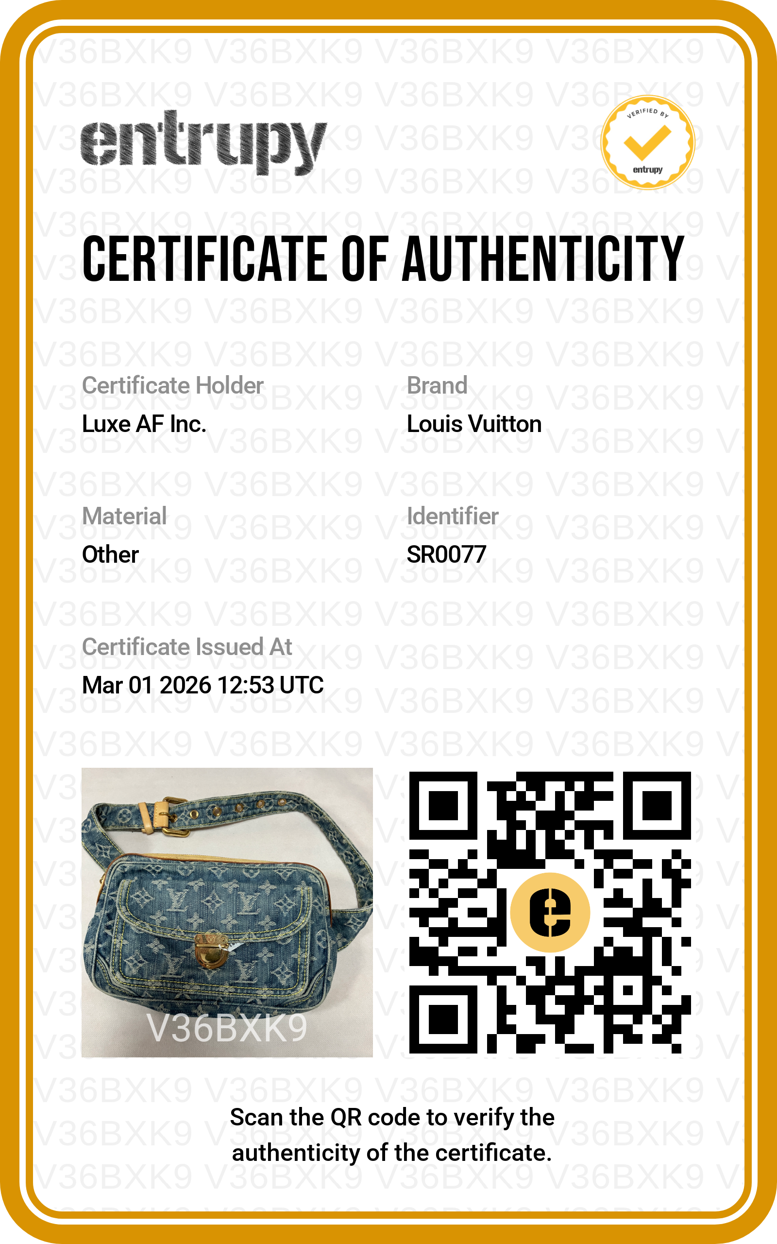 Louis Vuitton Blue Monogram Denim Bum Bag LV1964