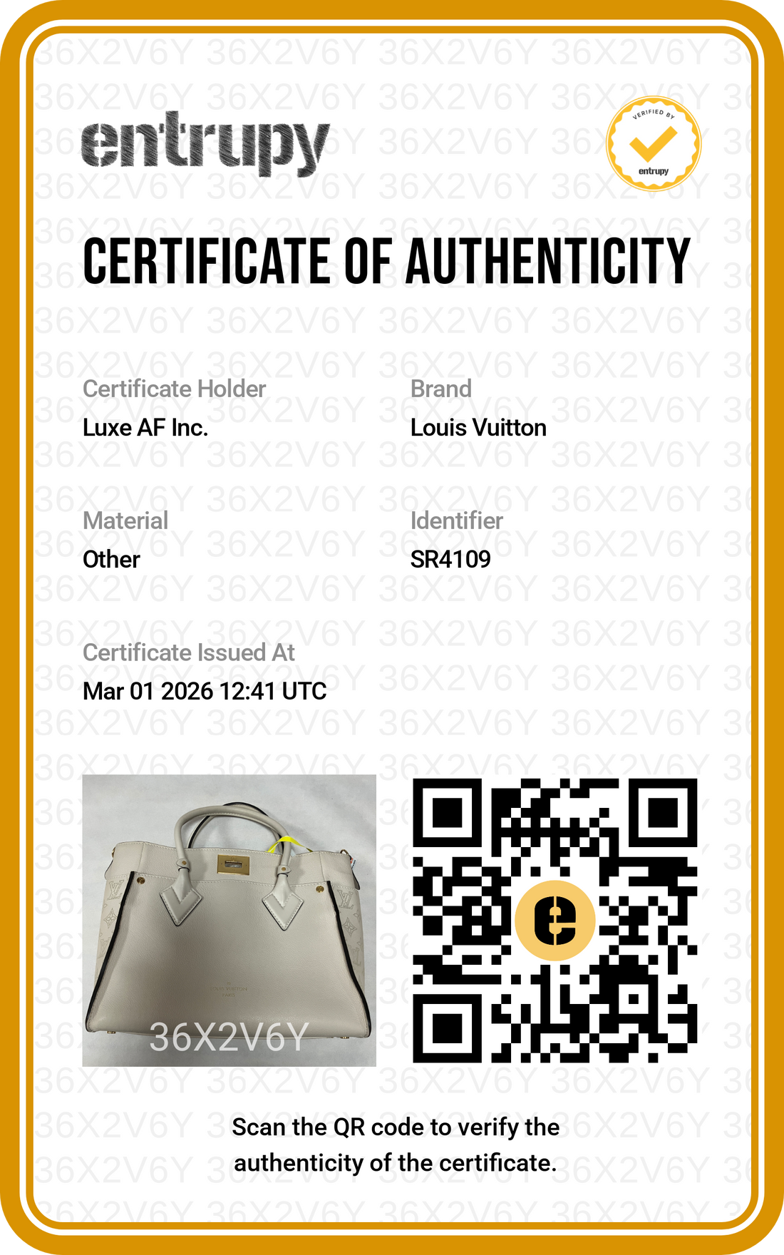 Louis Vuitton On My Side MM Beige Leather Handle Bag LV1962