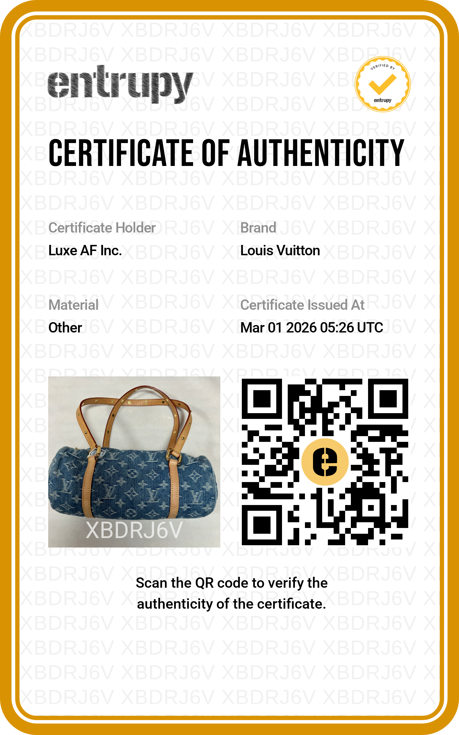 Louis Vuitton Papillon Blue Monogram Denim Shoulder Bag With Pouch LV1954
