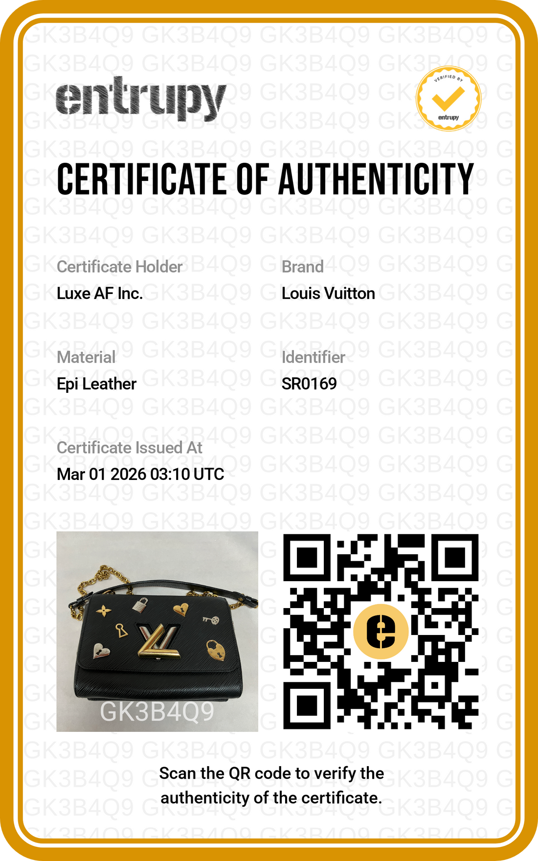 Louis Vuitton Love Lock Twist Black Epi Leather Shoulder Bag LV1947