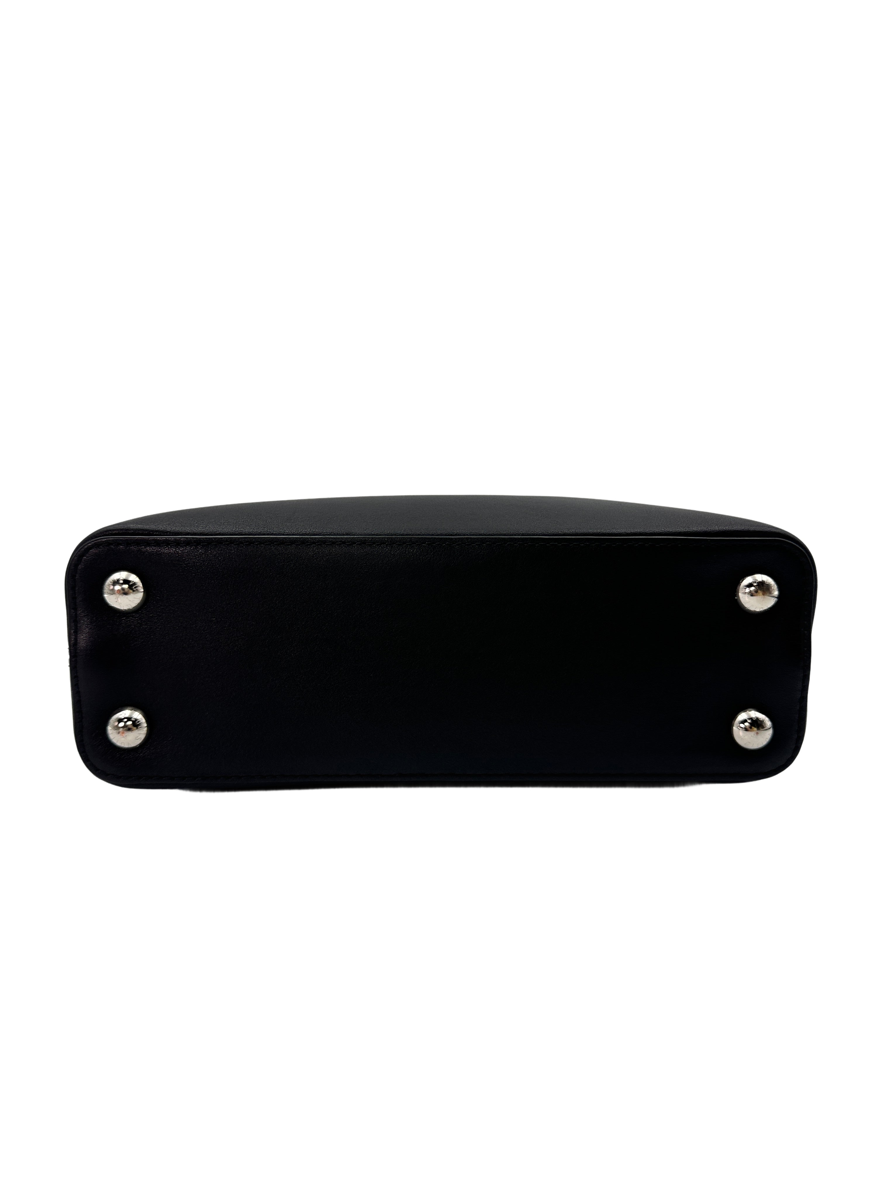 Louis Vuitton Capucines BB Crystal Flowers Black Taurillon Leather Handle Bag LV1960