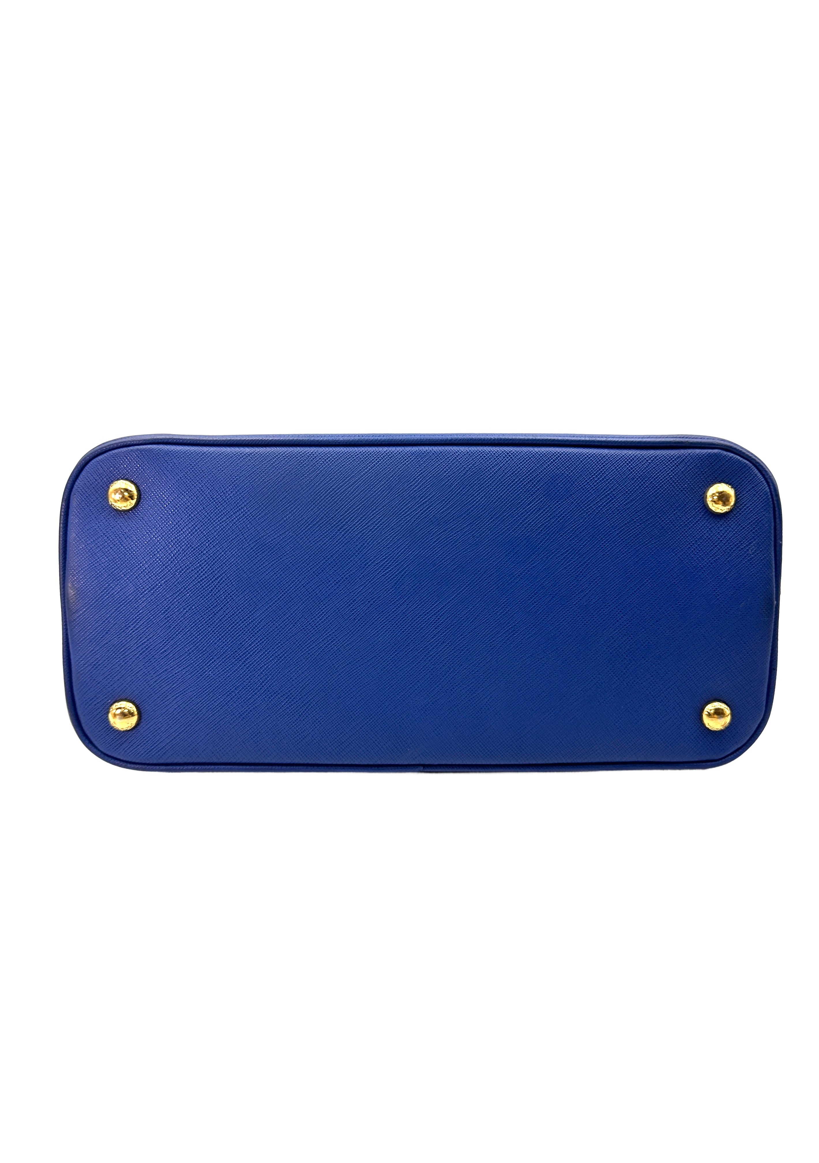 Prada Promenade Blue Saffiano Lux Leather Meidum Size Handle Bag PR190
