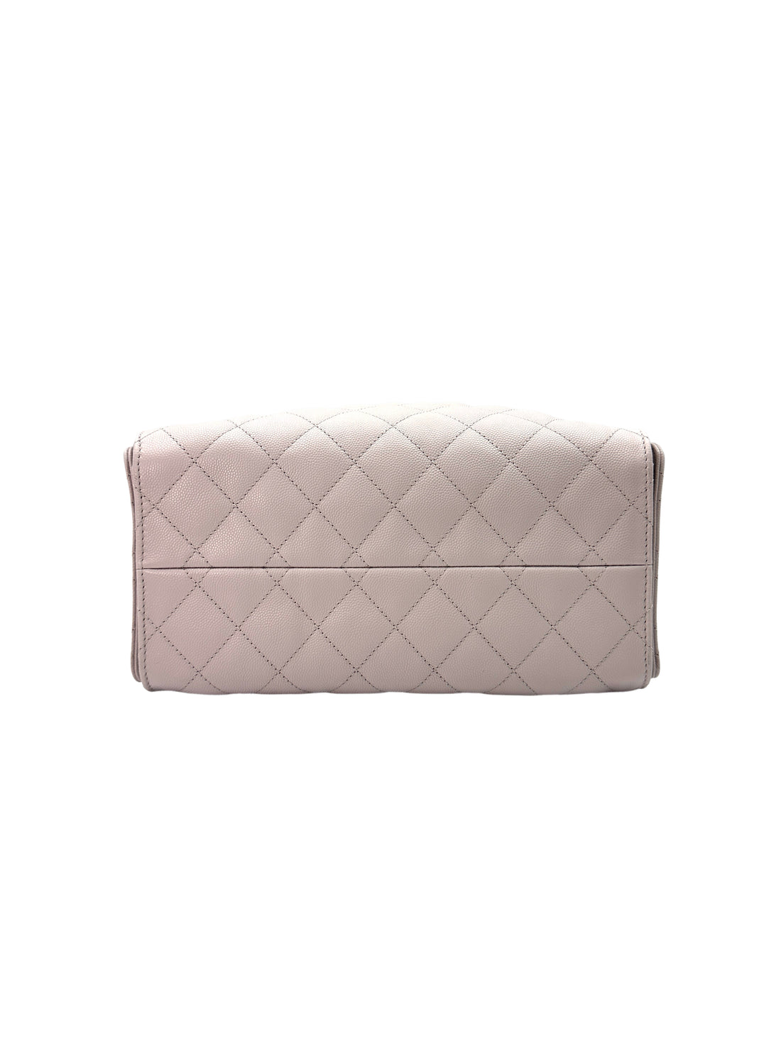 Chanel 25k White Quilted Leather Small Size Chain Hobo Bag(H5***AA) IRIS022