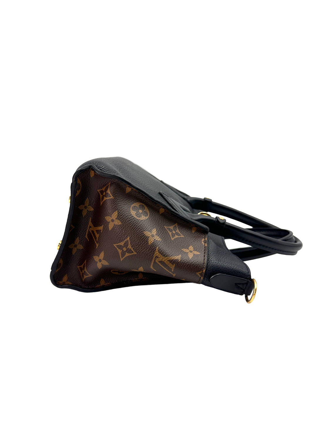 Louis Vuitton On My Side PM Black Leather And Monogram Canvas Tote Bag LV1967