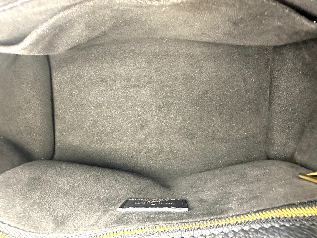 Louis Vuitton On My Side PM Black Leather And Monogram Canvas Tote Bag LV1967