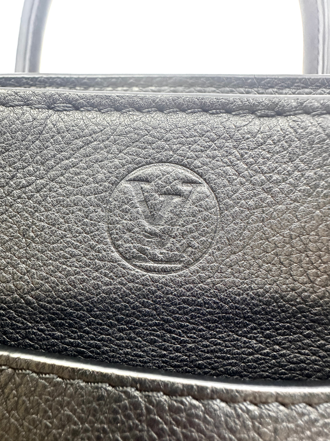 Louis Vuitton On My Side PM Black Leather And Monogram Canvas Tote Bag LV1967