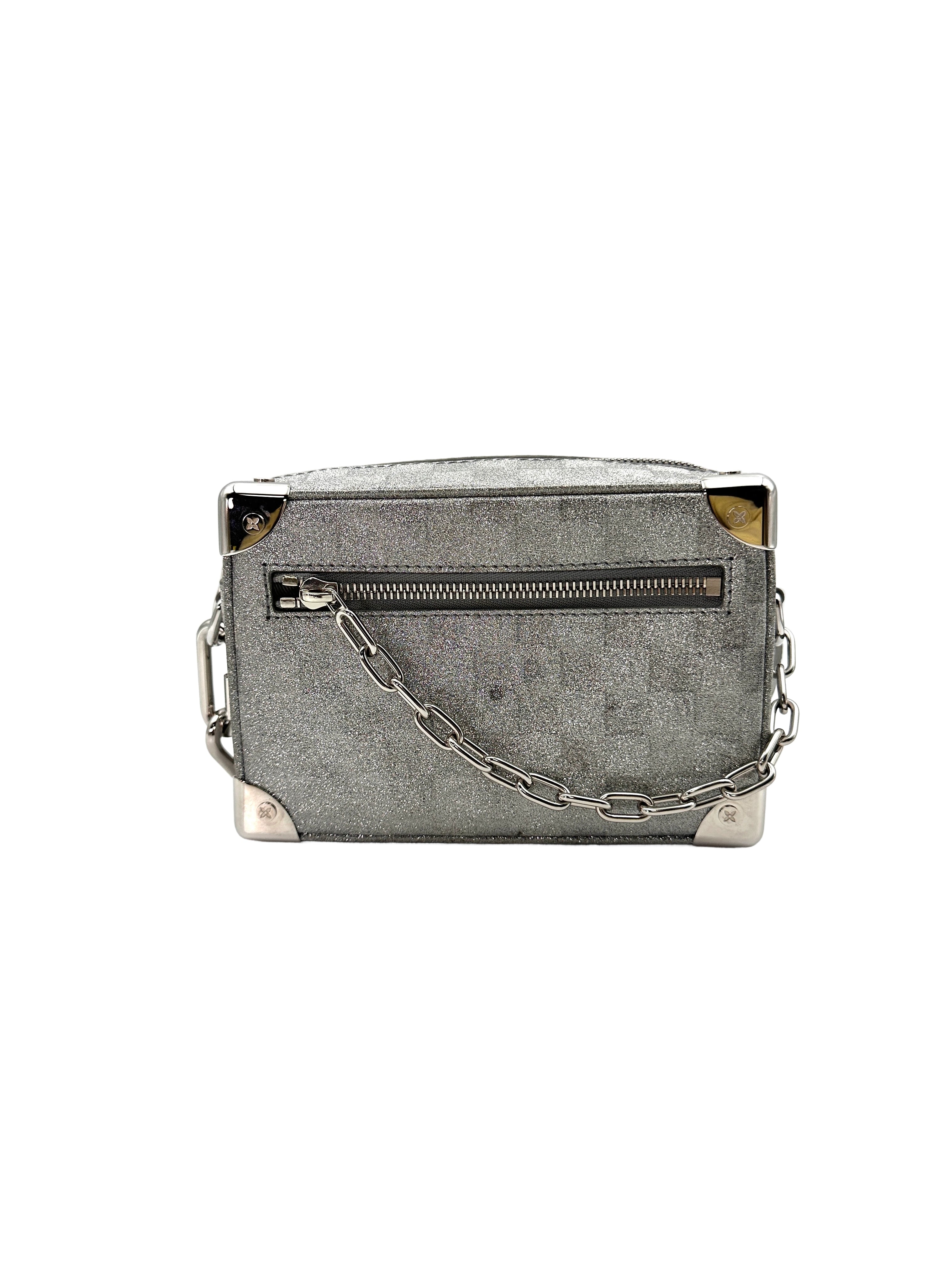 Louis Vuitton Mini Solf Trunk Silver Damier Glitter Shoulder Bag LV1957