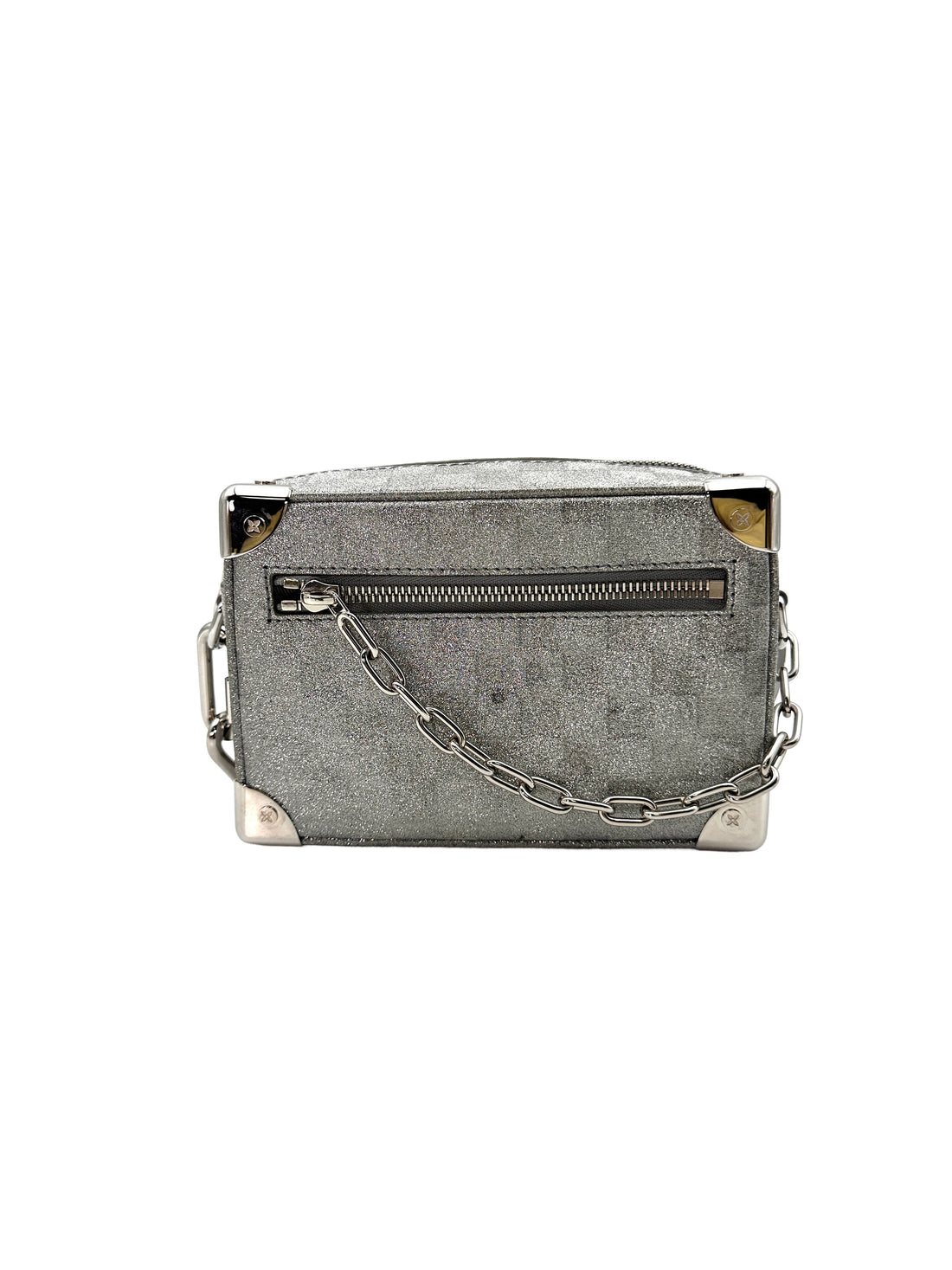 Louis Vuitton Mini Solf Trunk Silver Damier Glitter Shoulder Bag LV1957