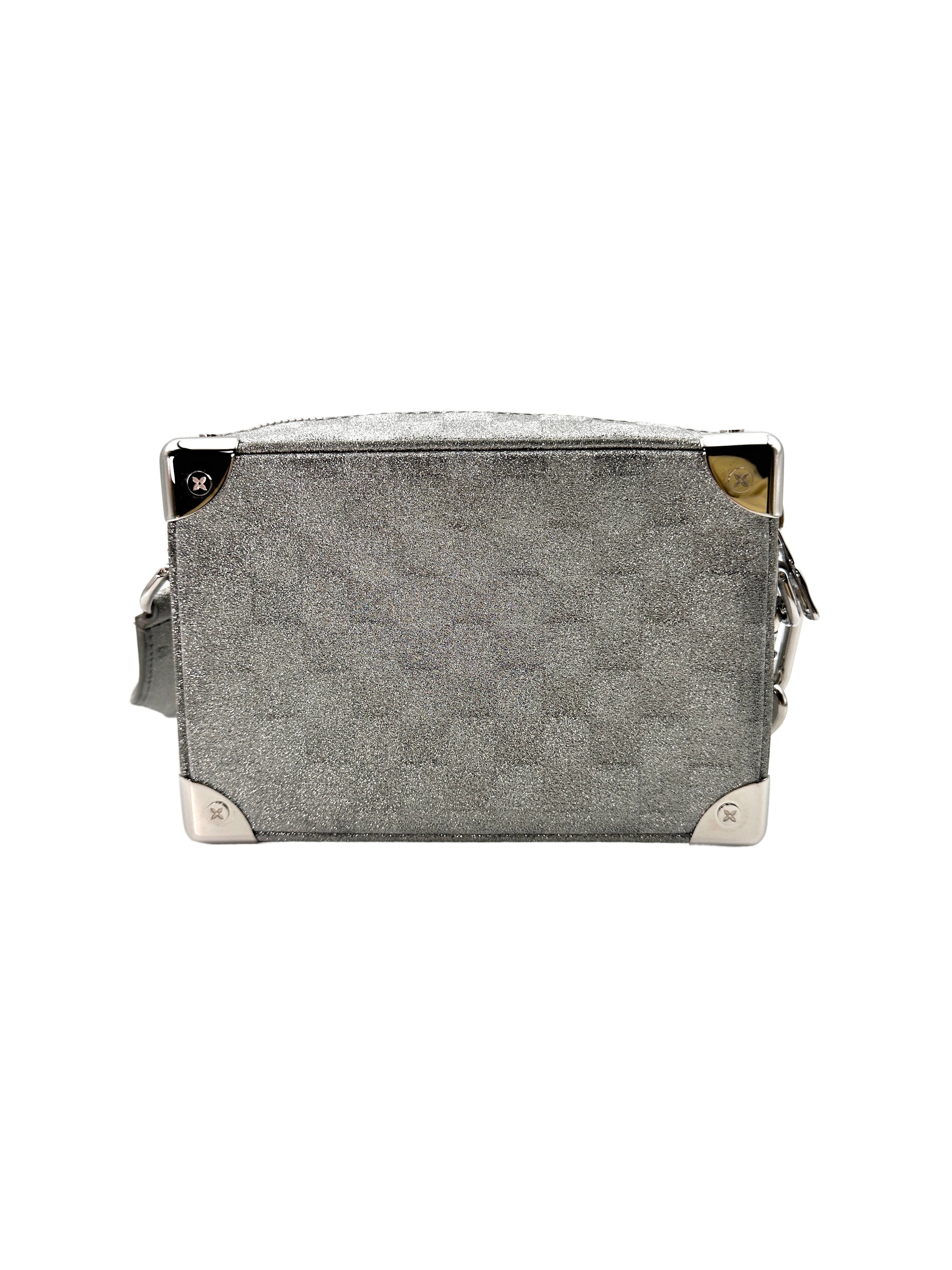 Louis Vuitton Mini Solf Trunk Silver Damier Glitter Shoulder Bag LV1957
