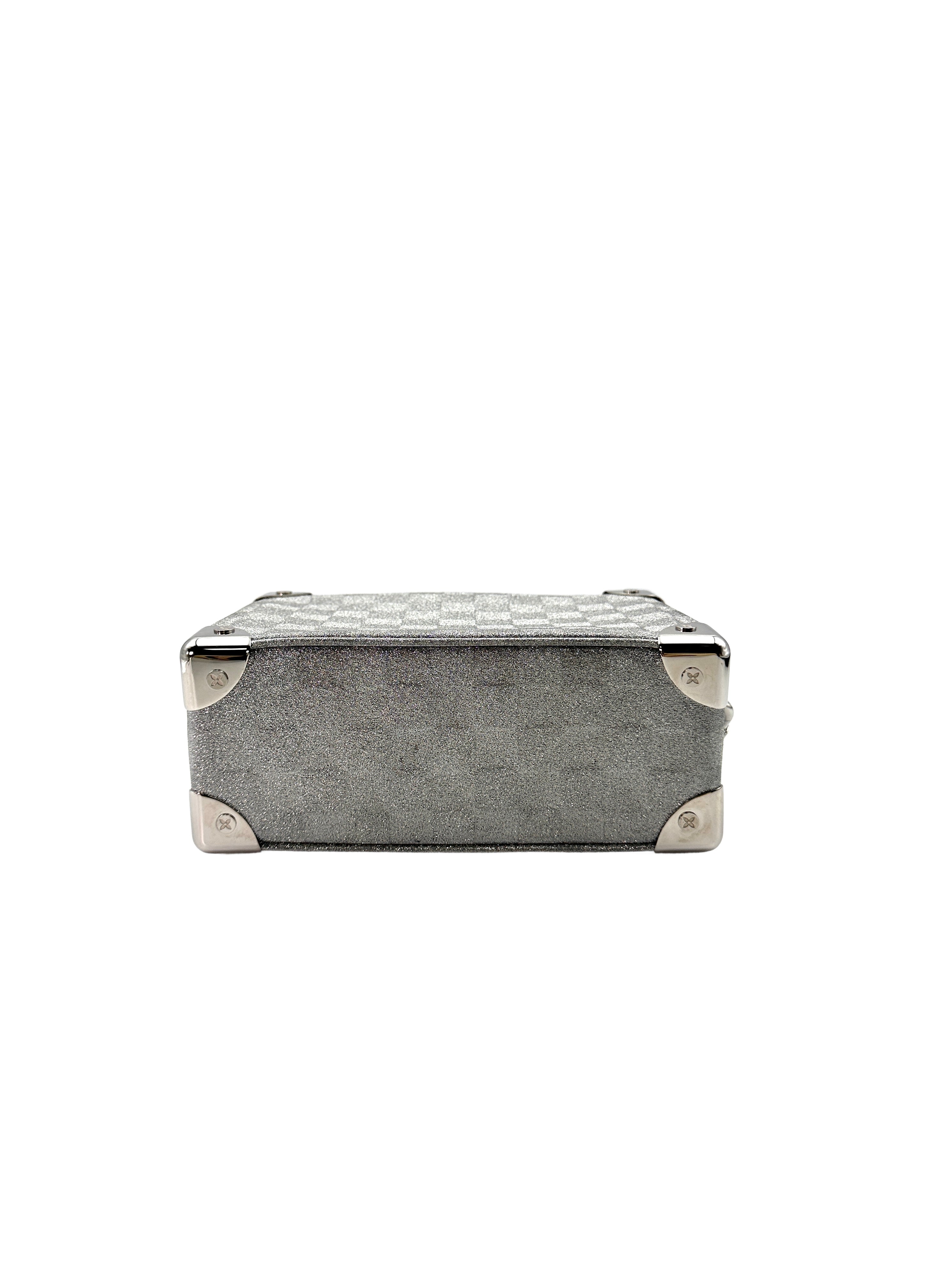 Louis Vuitton Mini Solf Trunk Silver Damier Glitter Shoulder Bag LV1957