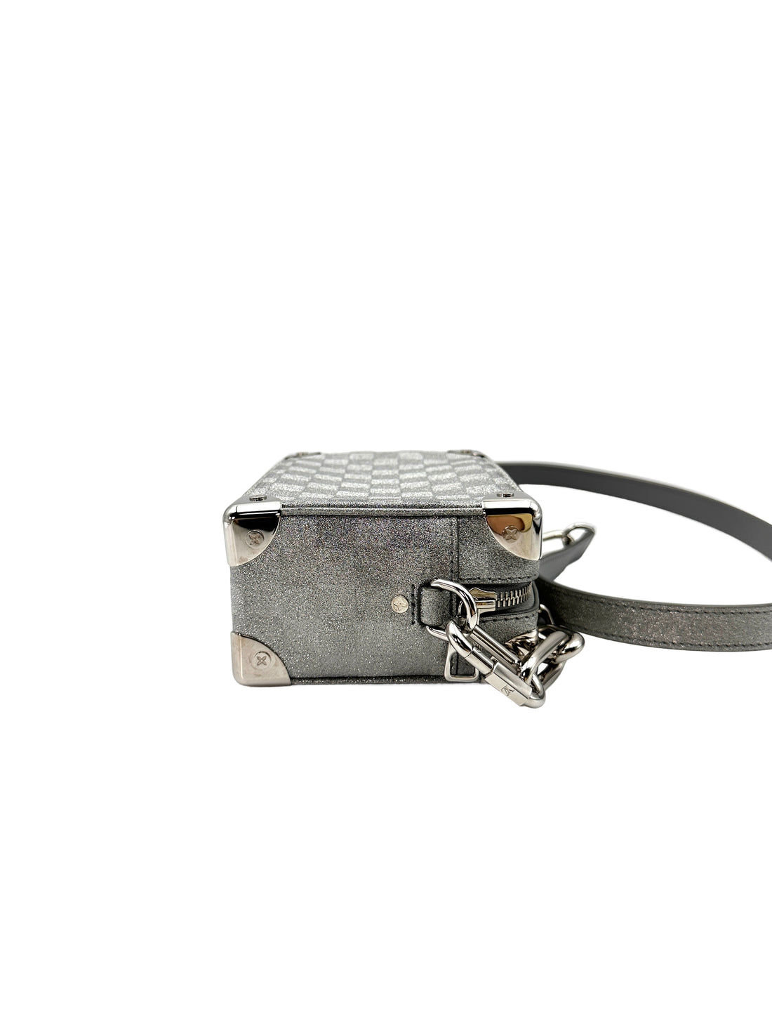 Louis Vuitton Mini Solf Trunk Silver Damier Glitter Shoulder Bag LV1957
